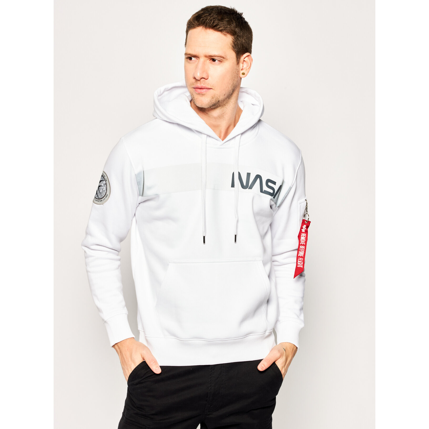 Alpha Industries Суитшърт Nasa Rs Hoody 198313 Бял Regular Fit - Pepit.bg