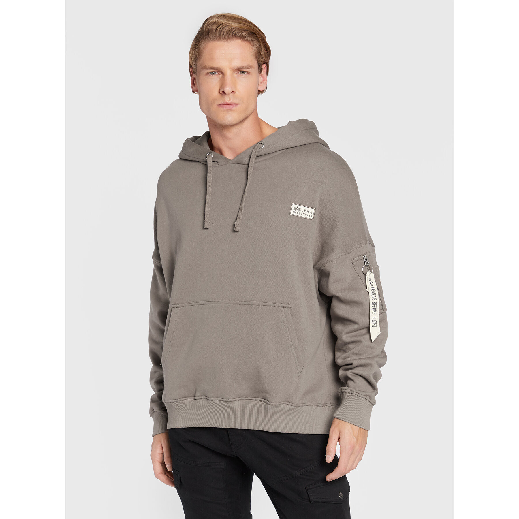 Alpha Industries Суитшърт Organics 118349 Сив Regular Fit - Pepit.bg