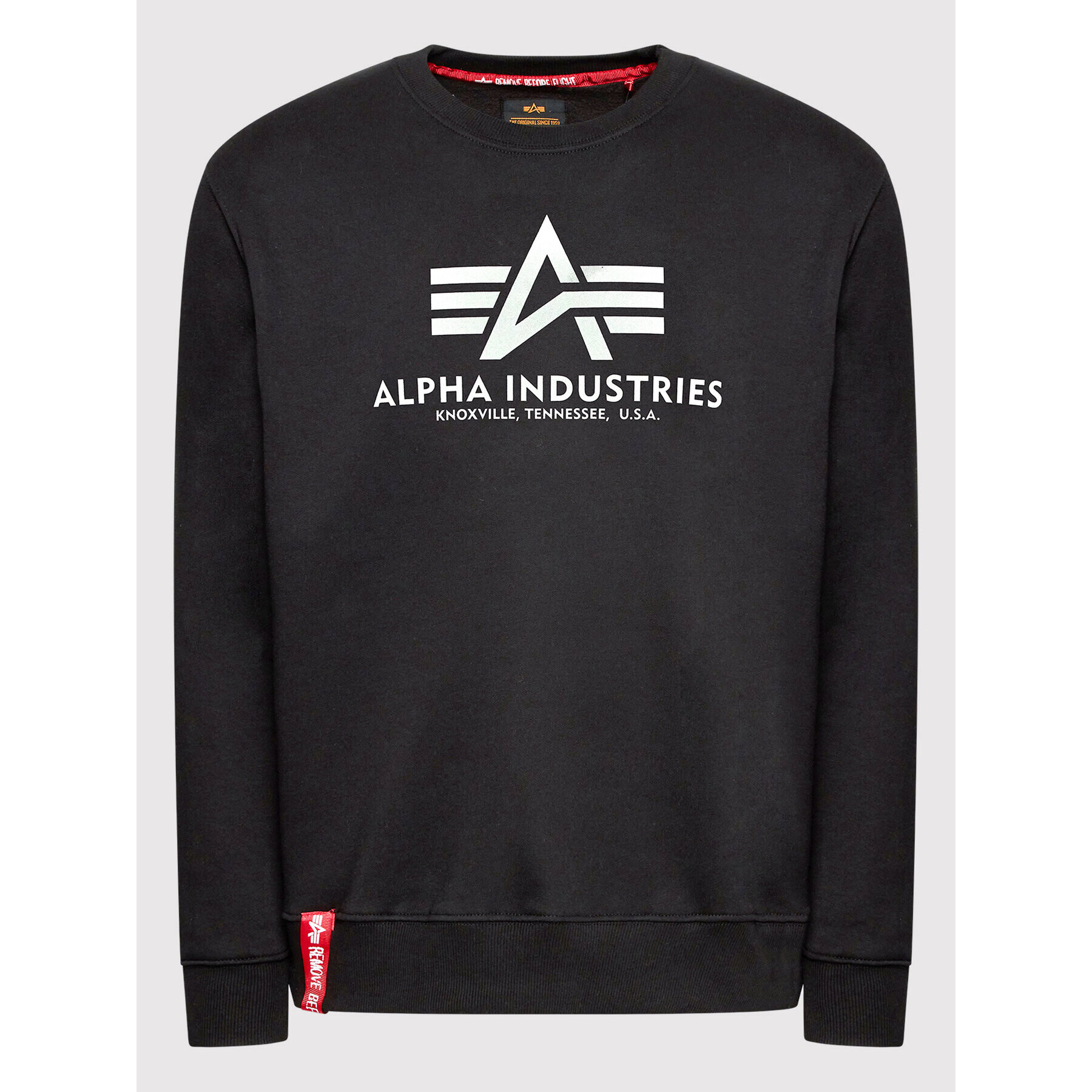 Alpha Industries Суитшърт Reflective Print 178302RP Черен Regular Fit - Pepit.bg