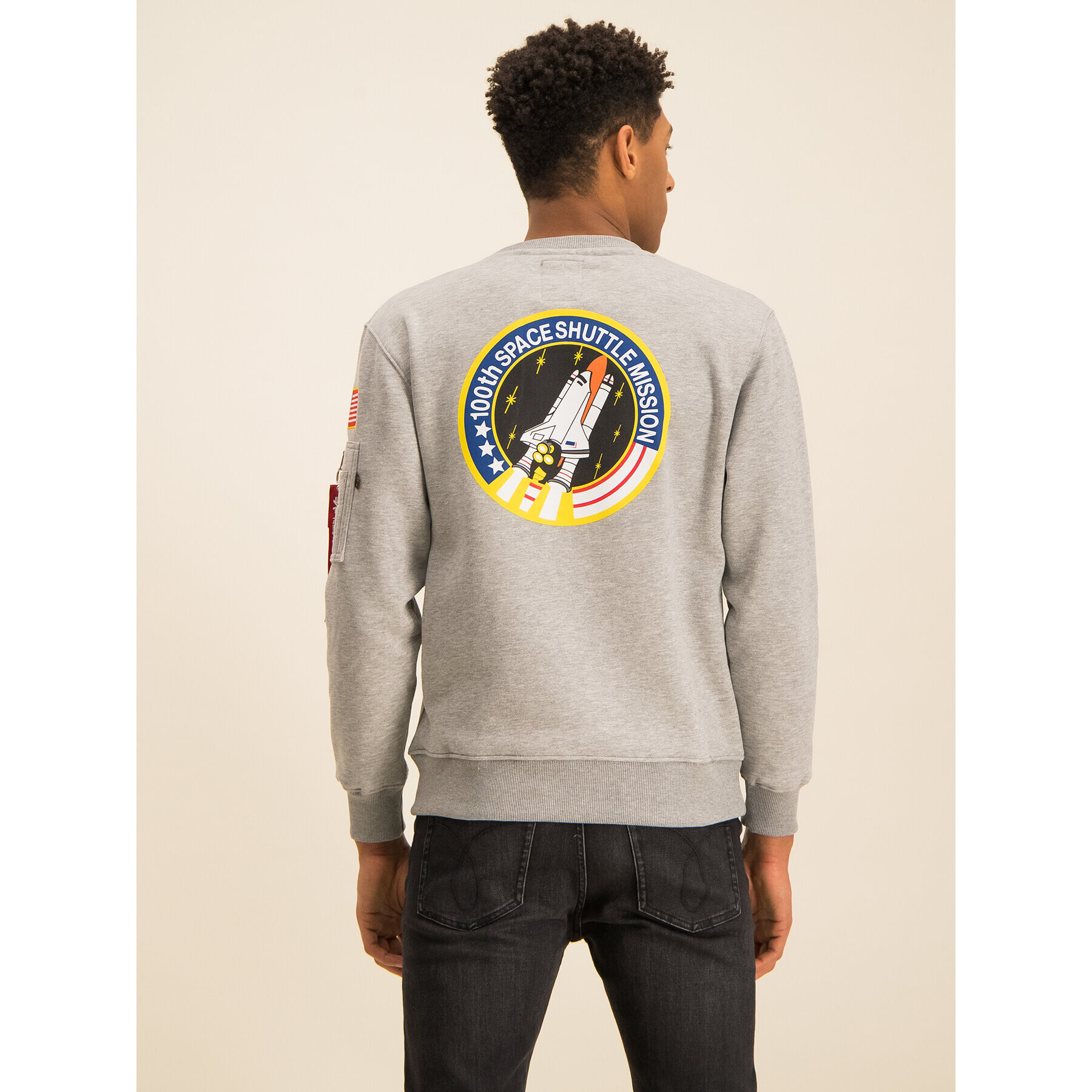 Alpha Industries Суитшърт Space Shuttle 178307 Сив Regular Fit - Pepit.bg