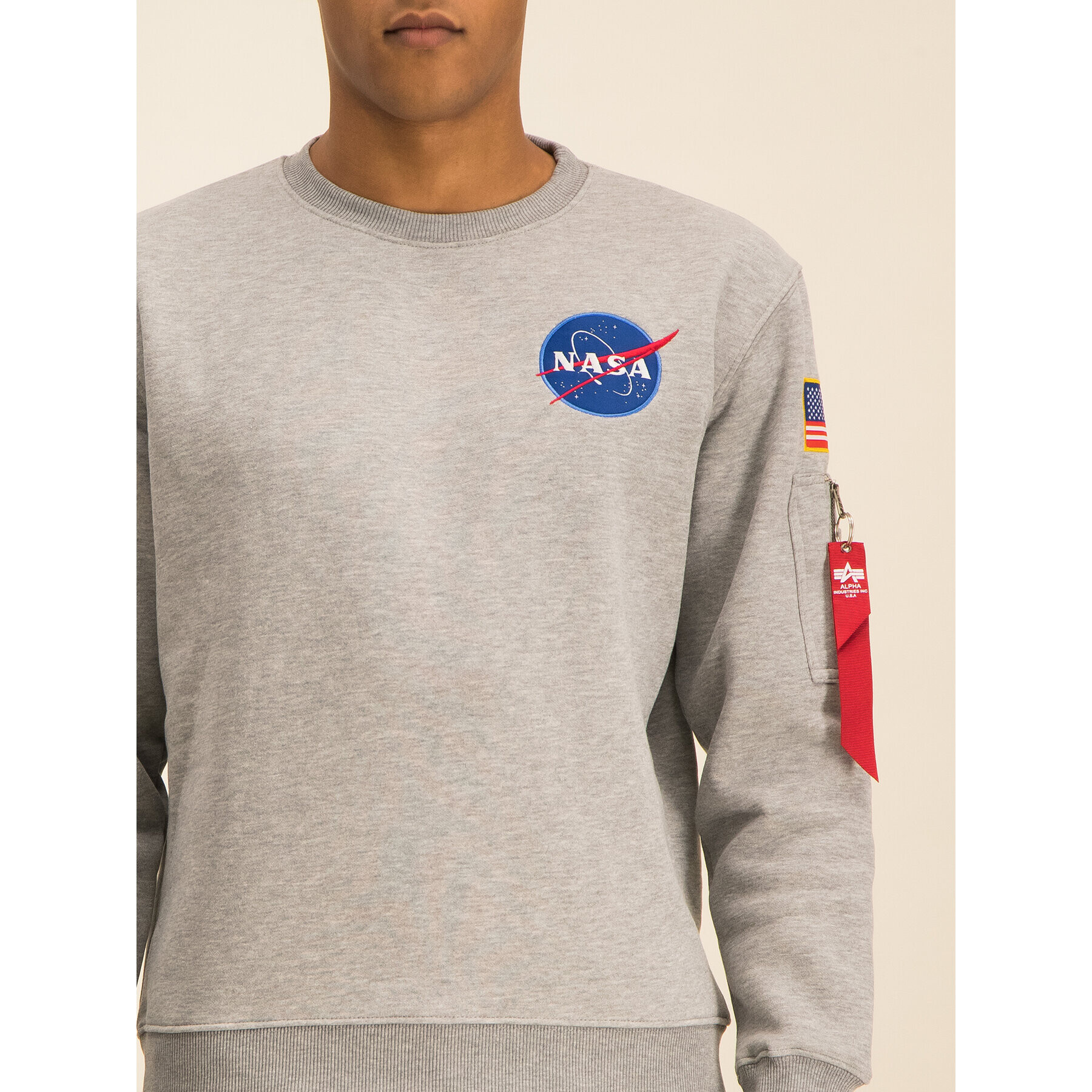 Alpha Industries Суитшърт Space Shuttle 178307 Сив Regular Fit - Pepit.bg