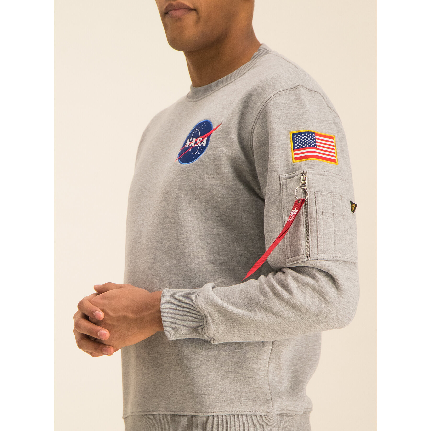 Alpha Industries Суитшърт Space Shuttle 178307 Сив Regular Fit - Pepit.bg