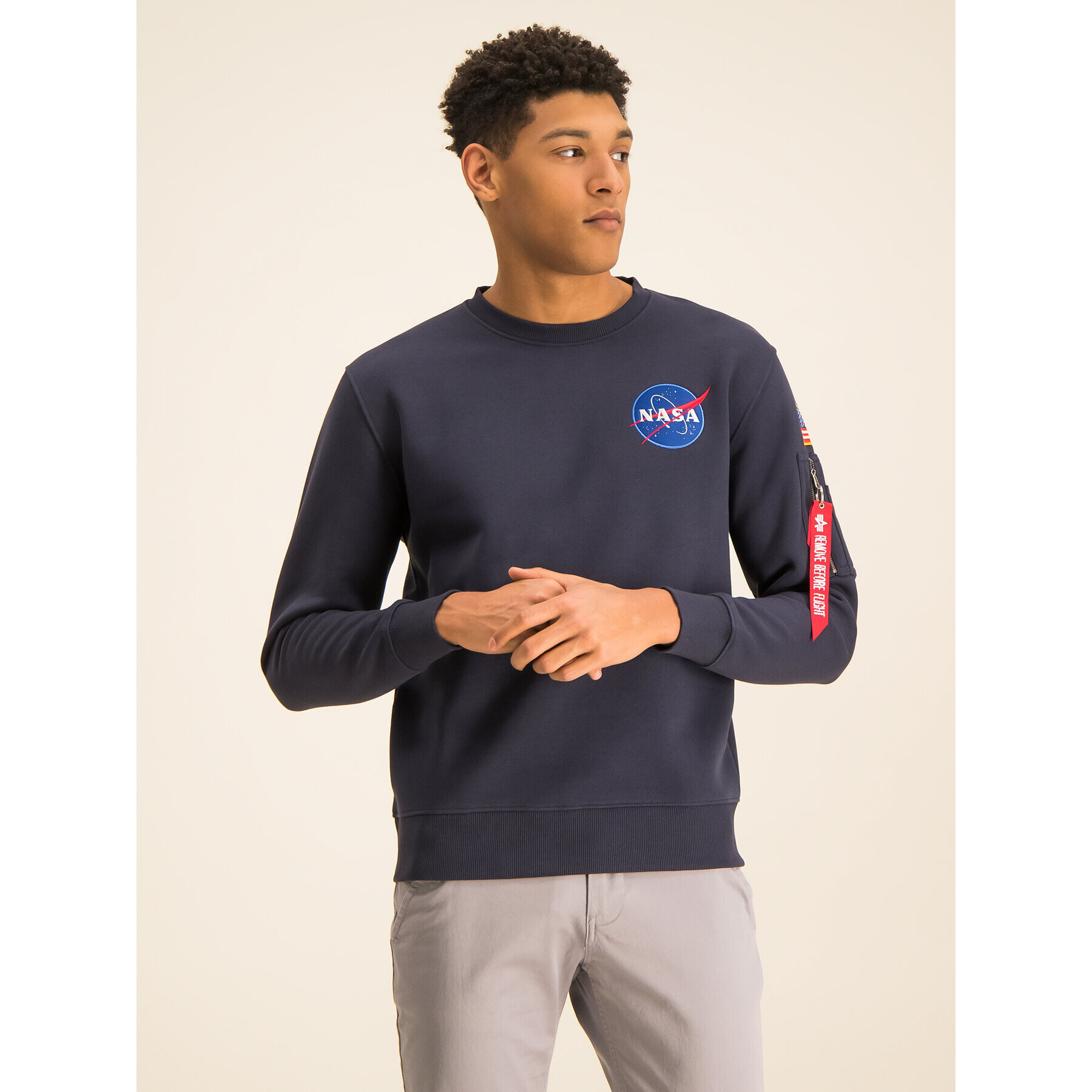 Alpha Industries Суитшърт Space Shuttle 178307 Тъмносин Regular Fit - Pepit.bg