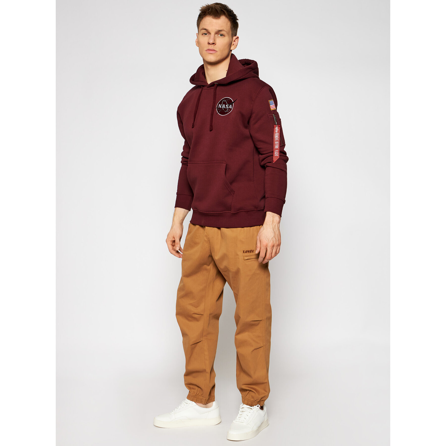 Alpha Industries Суитшърт Space Shuttle 178317 Бордо Regular Fit - Pepit.bg