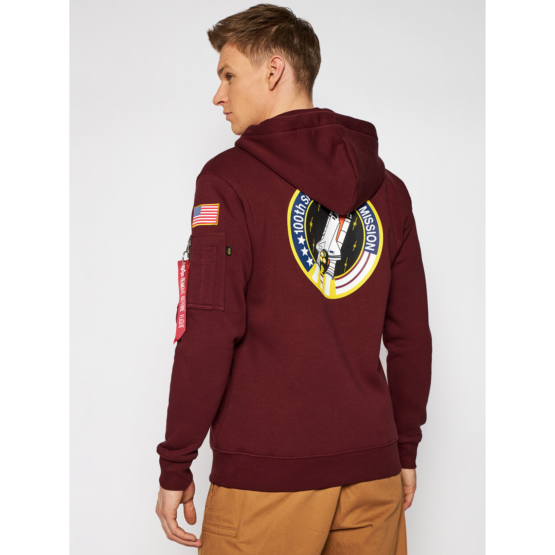Alpha Industries Суитшърт Space Shuttle 178317 Бордо Regular Fit - Pepit.bg