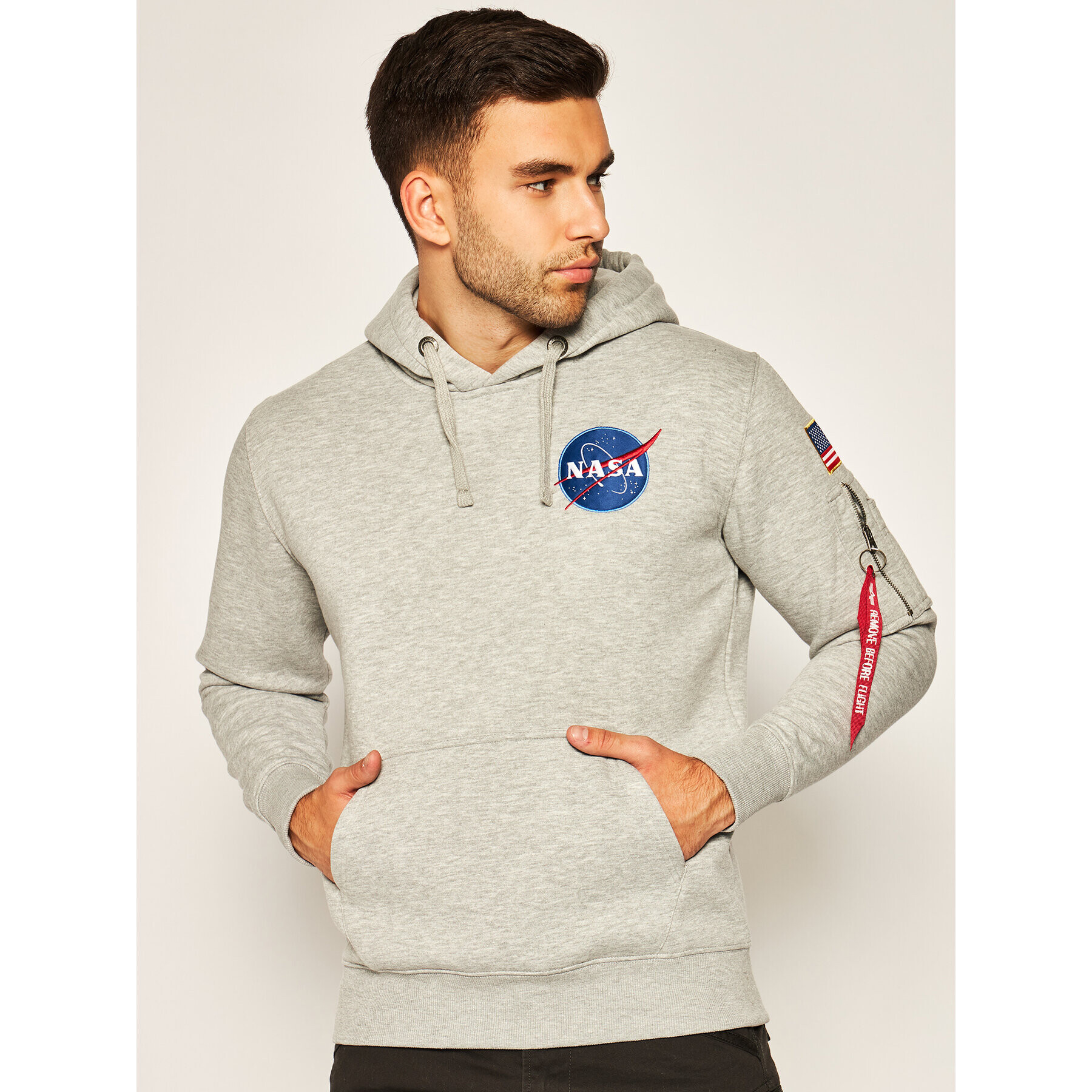 Alpha Industries Суитшърт Space Shuttle 178317 Сив Regular Fit - Pepit.bg