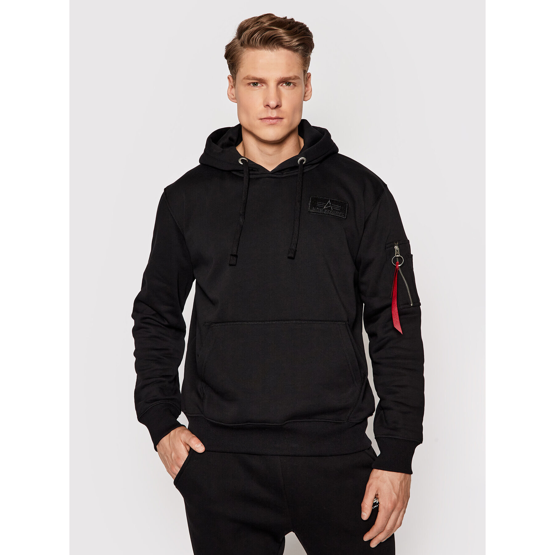 Alpha Industries Суитшърт Stripe 178314 Черен Regular Fit - Pepit.bg