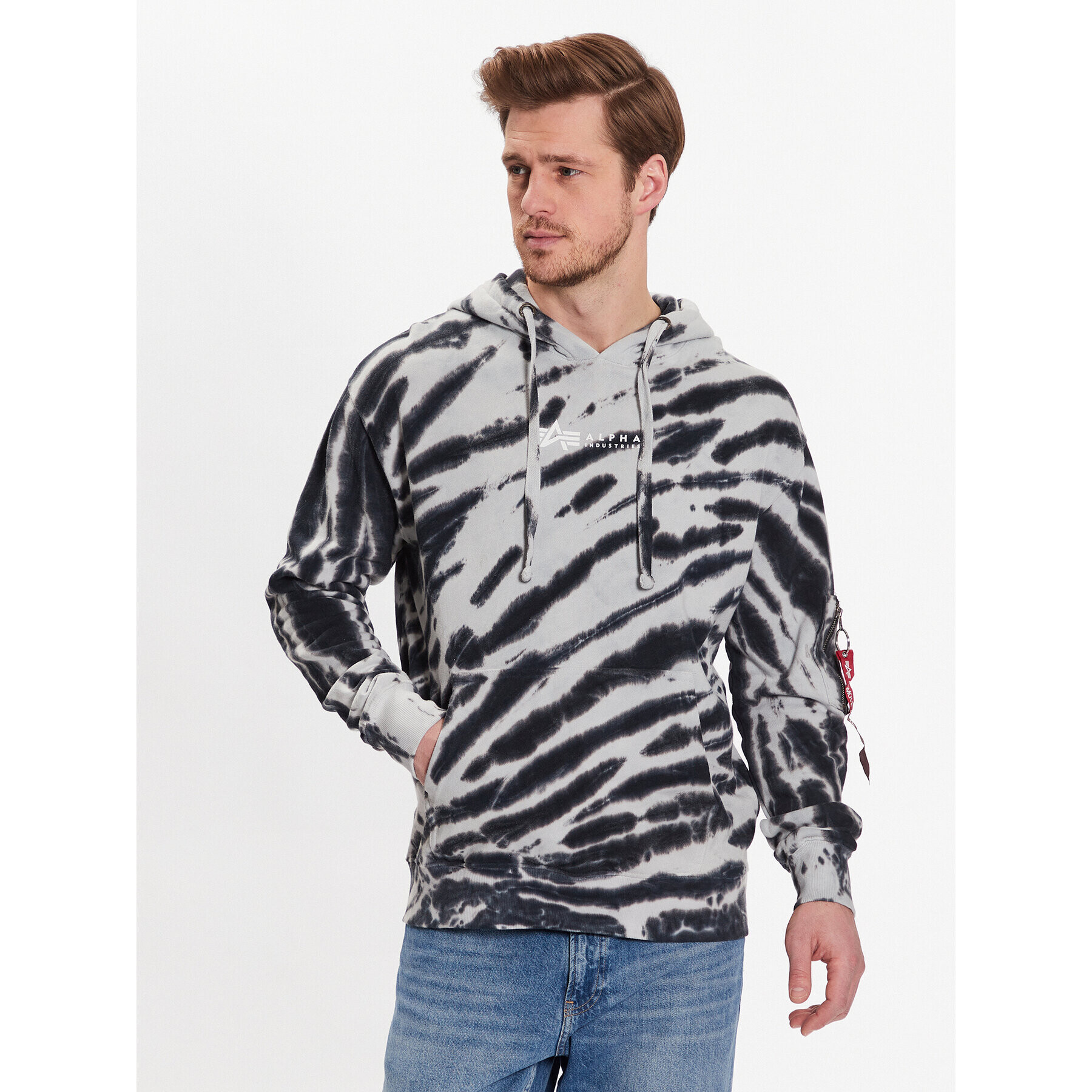 Alpha Industries Суитшърт Tie Dye 106335 Сив Regular Fit - Pepit.bg