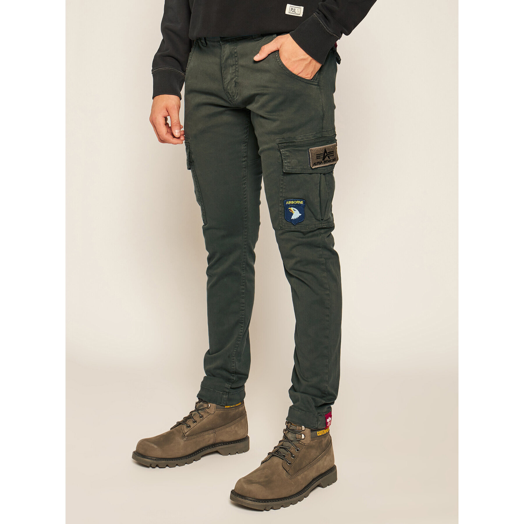 Alpha Industries Текстилни панталони Petrol Patch 178207 Зелен Slim Fit - Pepit.bg