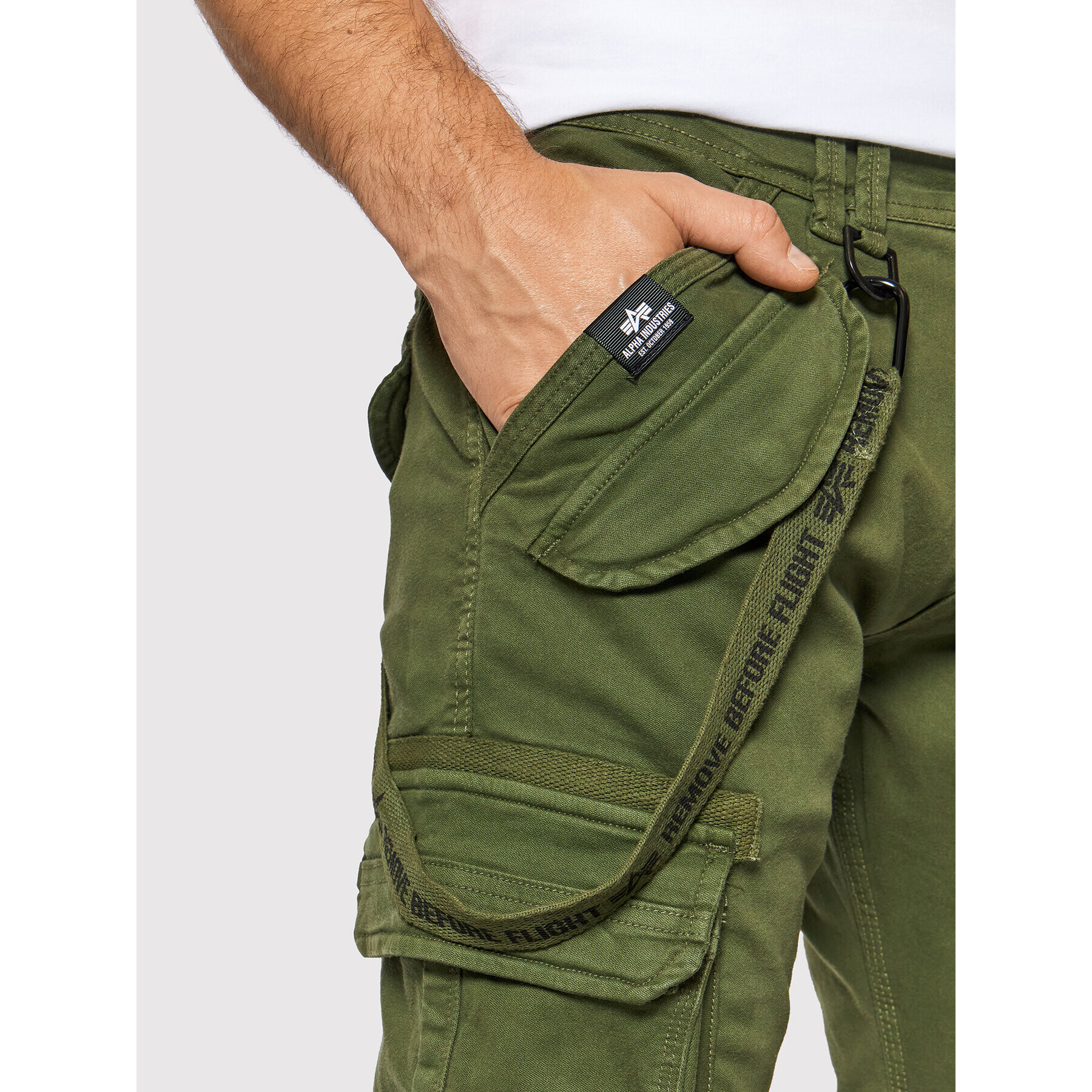 Alpha Industries Текстилни панталони Utility 128202 Зелен Slim Fit - Pepit.bg
