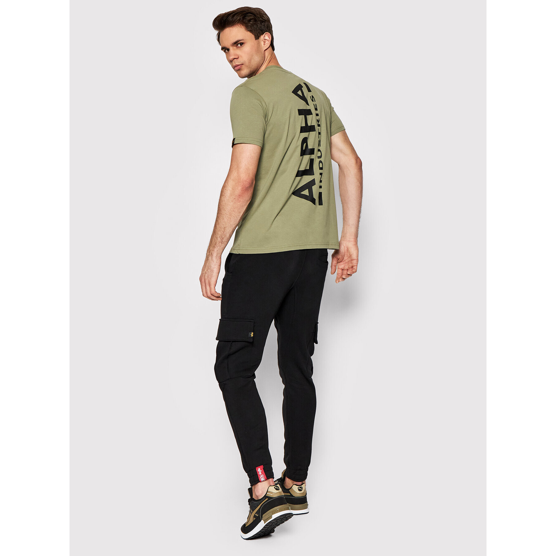 Alpha Industries Тишърт Backprint 128507 Зелен Regular Fit - Pepit.bg