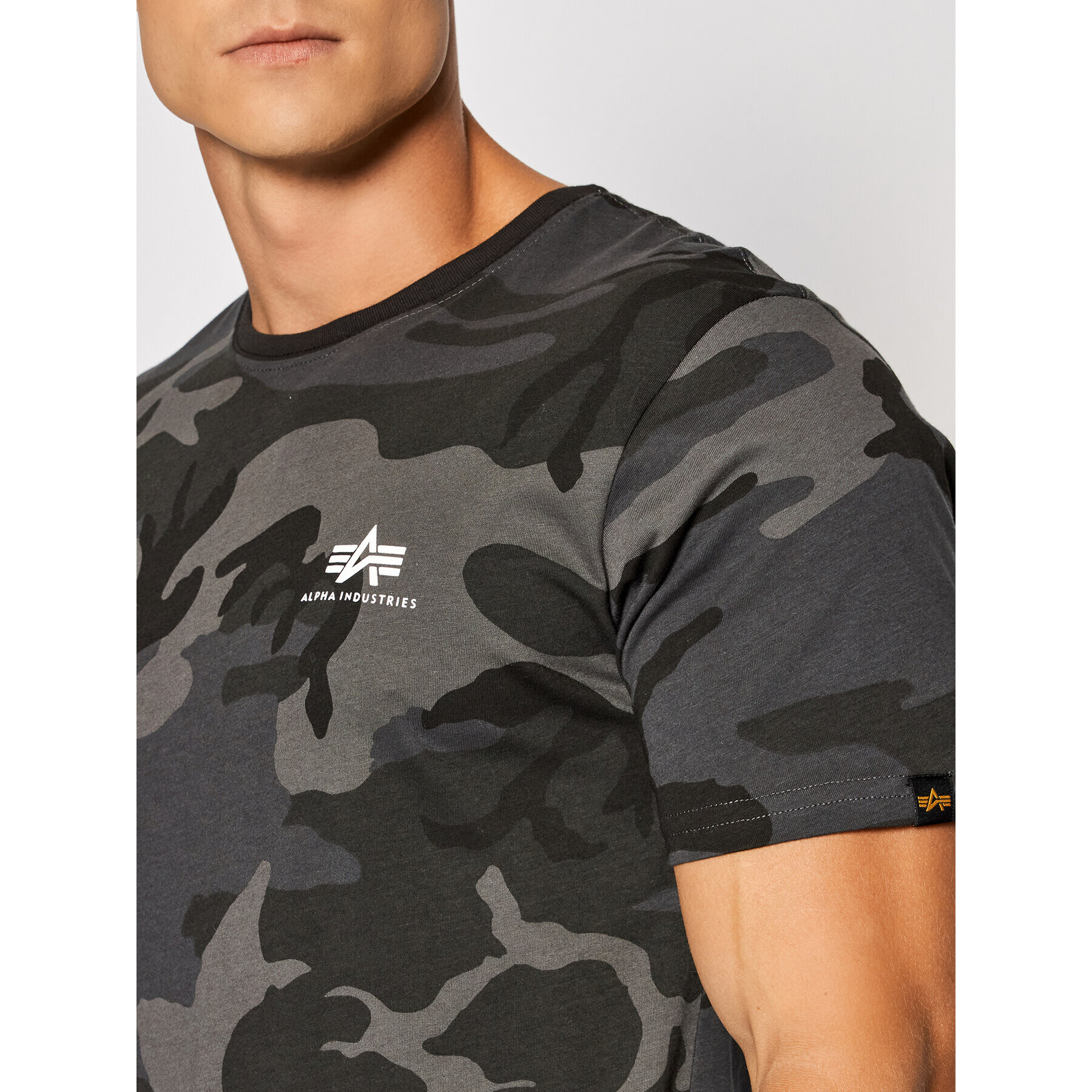 Alpha Industries Тишърт Backprint T Camo 128507C Черен Regular Fit - Pepit.bg