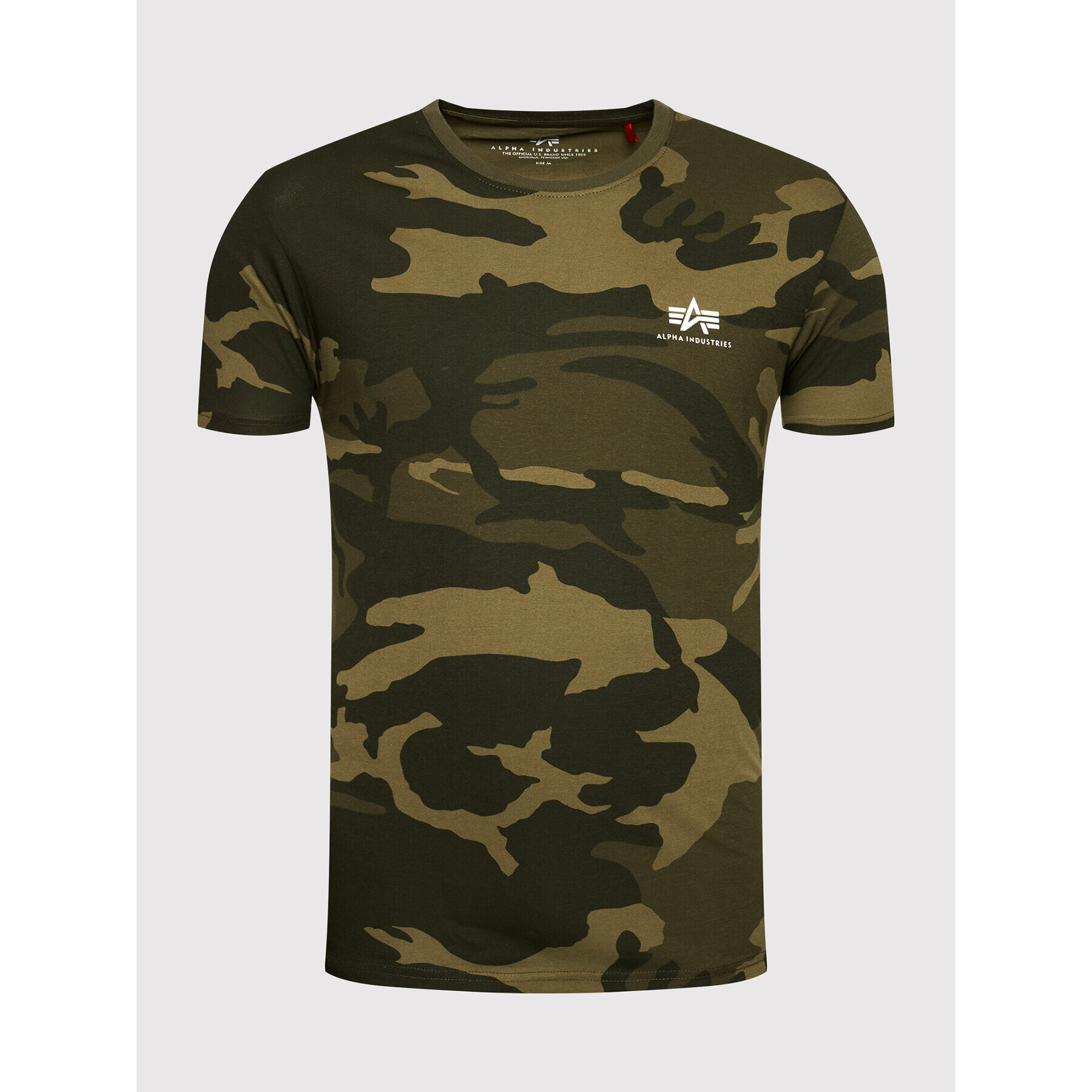 Alpha Industries Тишърт Backprint T Camo 128507C Зелен Regular Fit - Pepit.bg