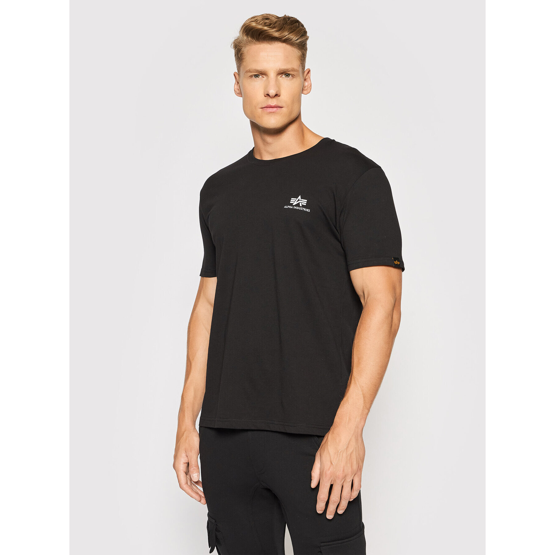 Alpha Industries Тишърт Backprint T Reflective Print 128507RP Черен Regular Fit - Pepit.bg