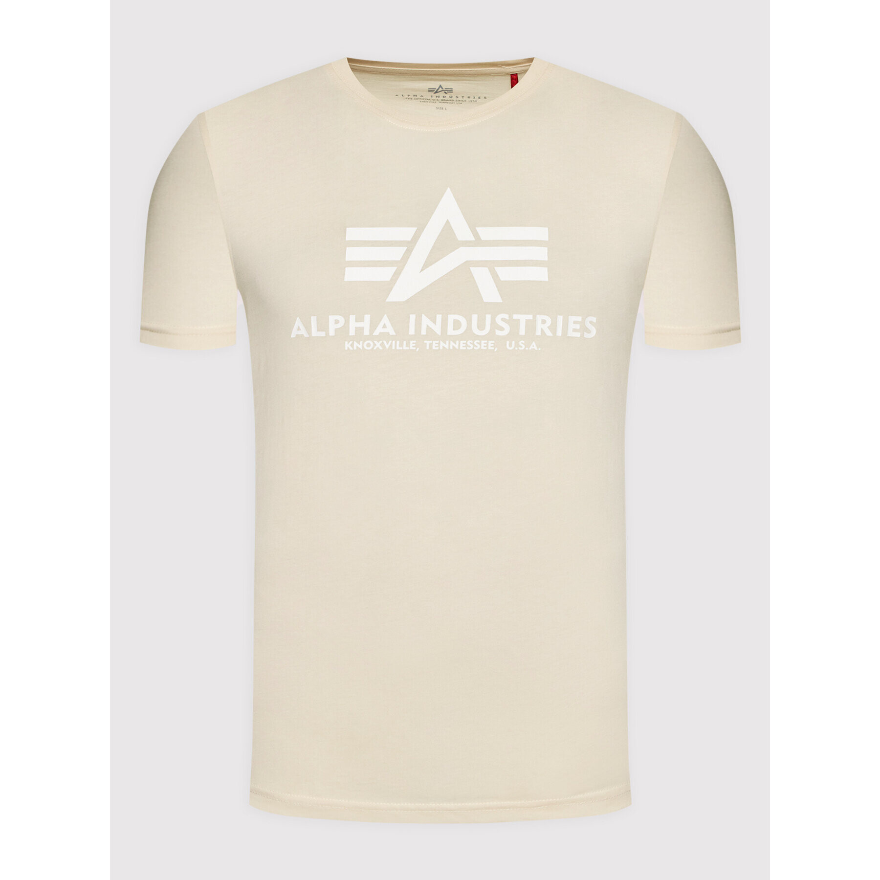 Alpha Industries Тишърт Basic 100501 Бежов Regular Fit - Pepit.bg