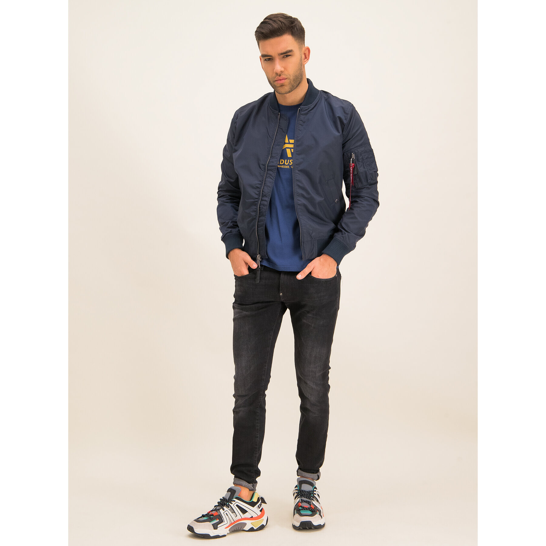 Alpha Industries Тишърт Basic 100501 Тъмносин Regular Fit - Pepit.bg