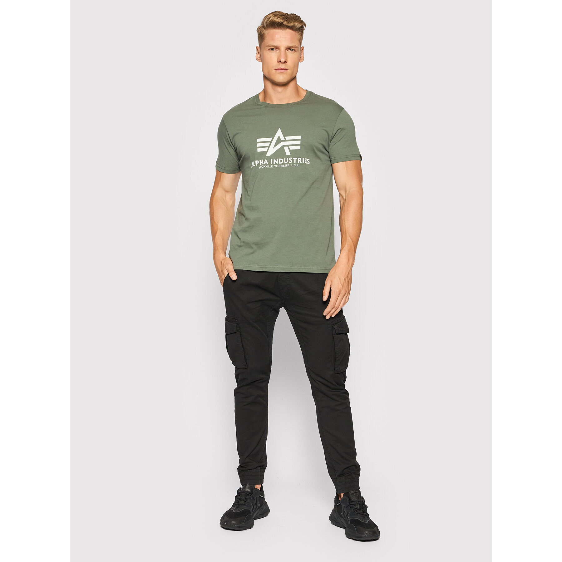 Alpha Industries Тишърт Basic 100501 Зелен Regular Fit - Pepit.bg