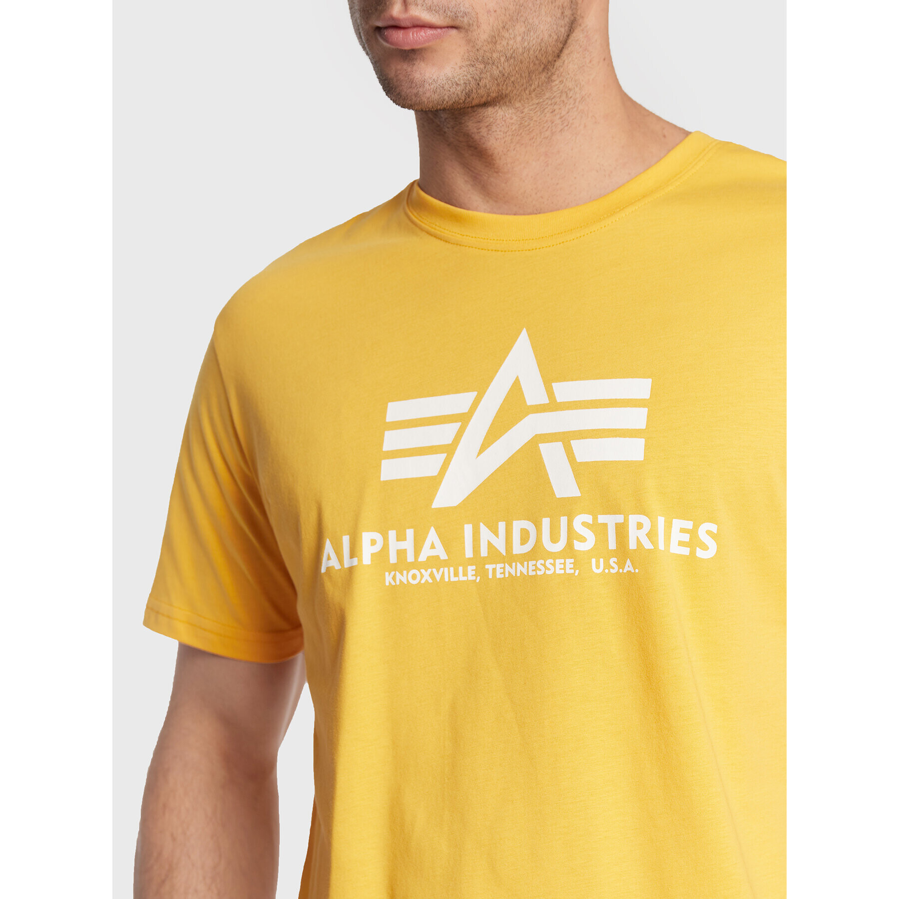 Alpha Industries Тишърт Basic 100501 Жълт Regular Fit - Pepit.bg