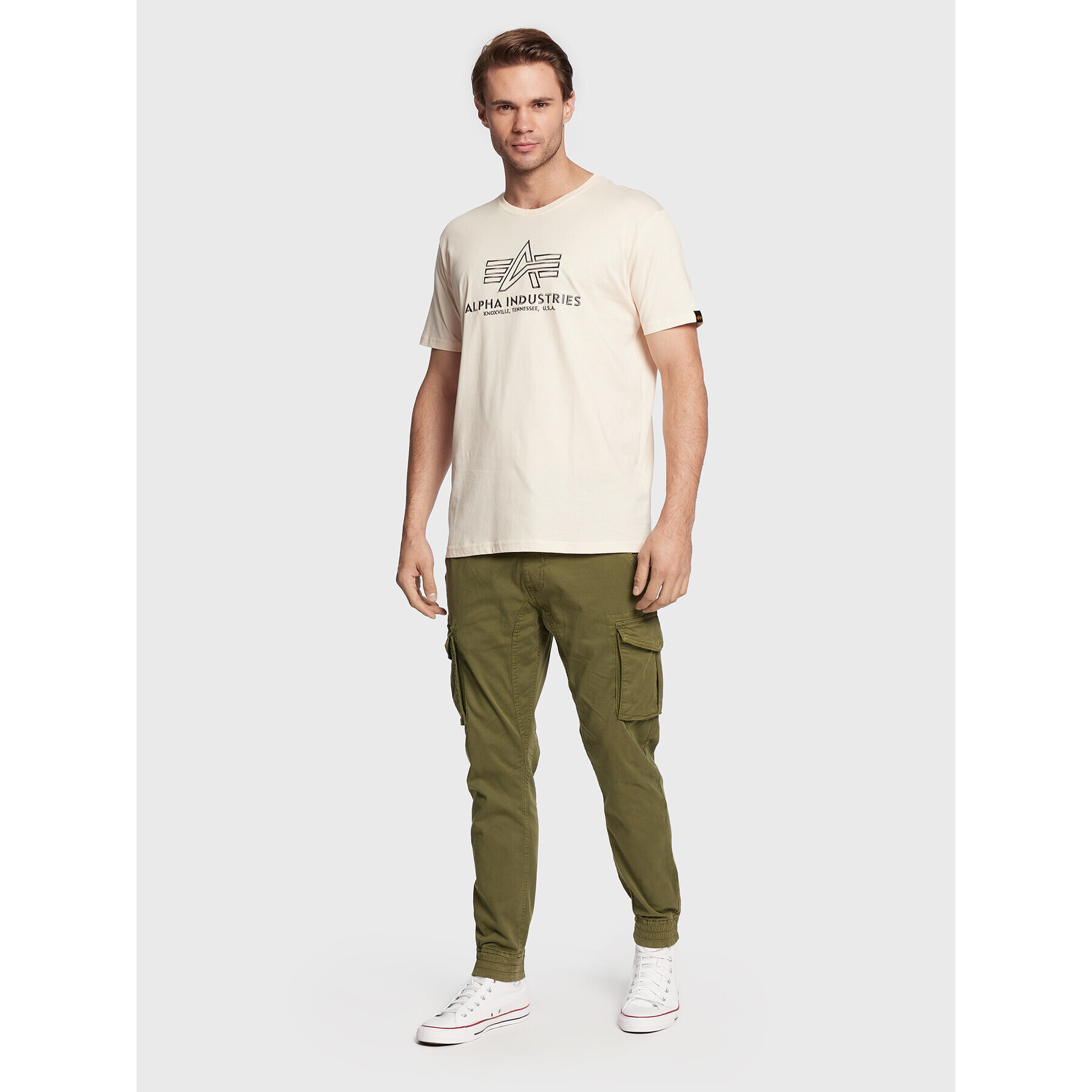 Alpha Industries Тишърт Basic 118505 Бежов Regular Fit - Pepit.bg