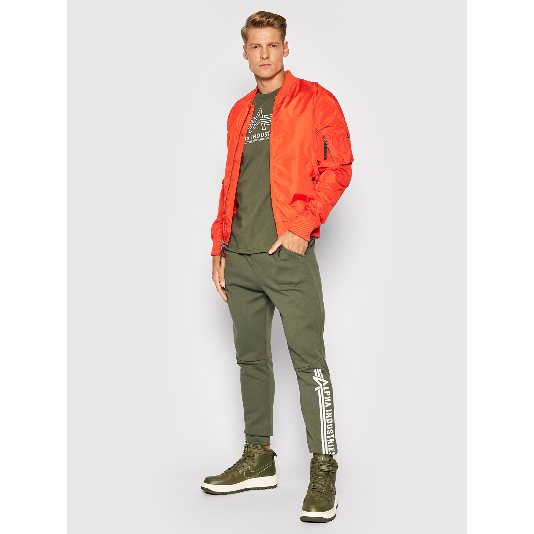 Alpha Industries Тишърт Basic 118505 Зелен Regular Fit - Pepit.bg