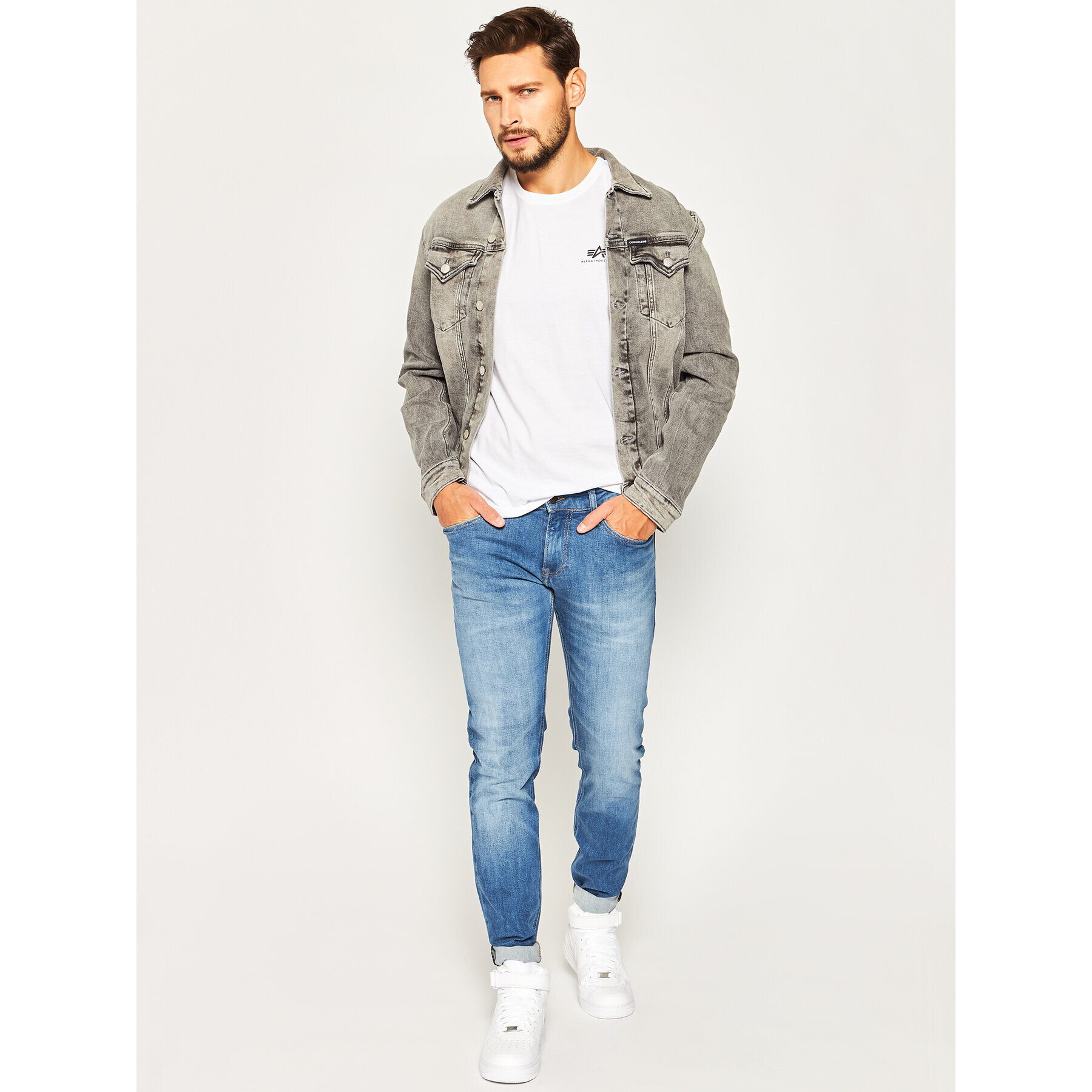 Alpha Industries Тишърт Basic 188505 Бял Regular Fit - Pepit.bg