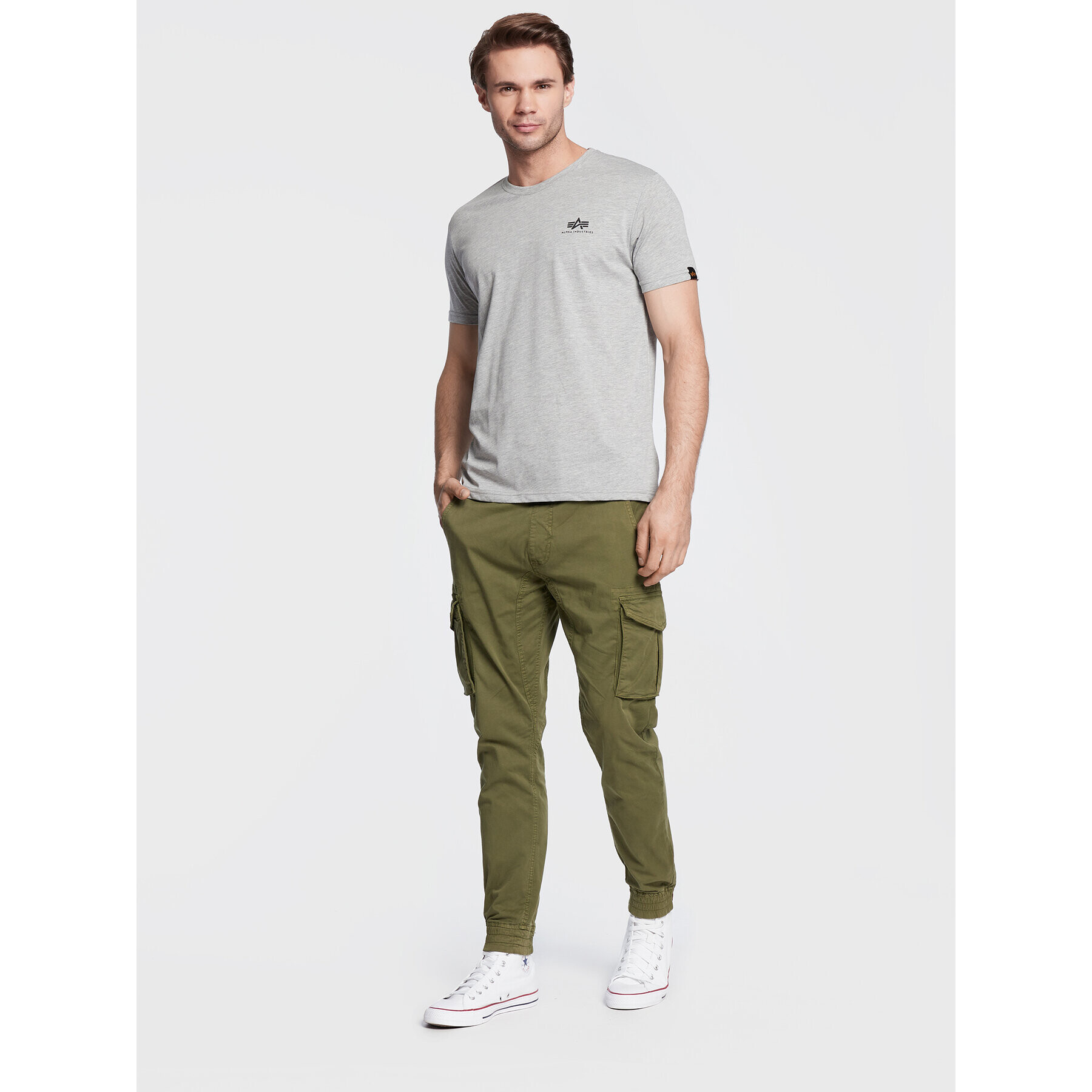 Alpha Industries Тишърт Basic 188505 Сив Regular Fit - Pepit.bg