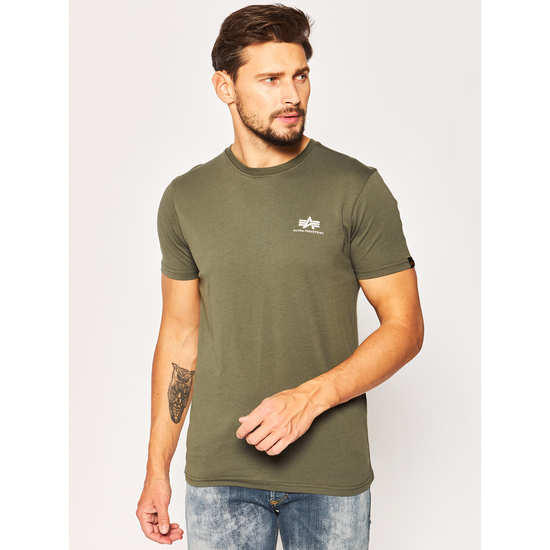 Alpha Industries Тишърт Basic 188505 Зелен Regular Fit - Pepit.bg