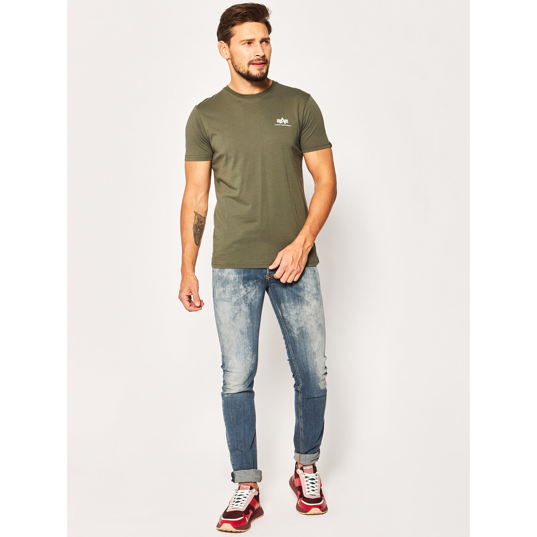 Alpha Industries Тишърт Basic 188505 Зелен Regular Fit - Pepit.bg