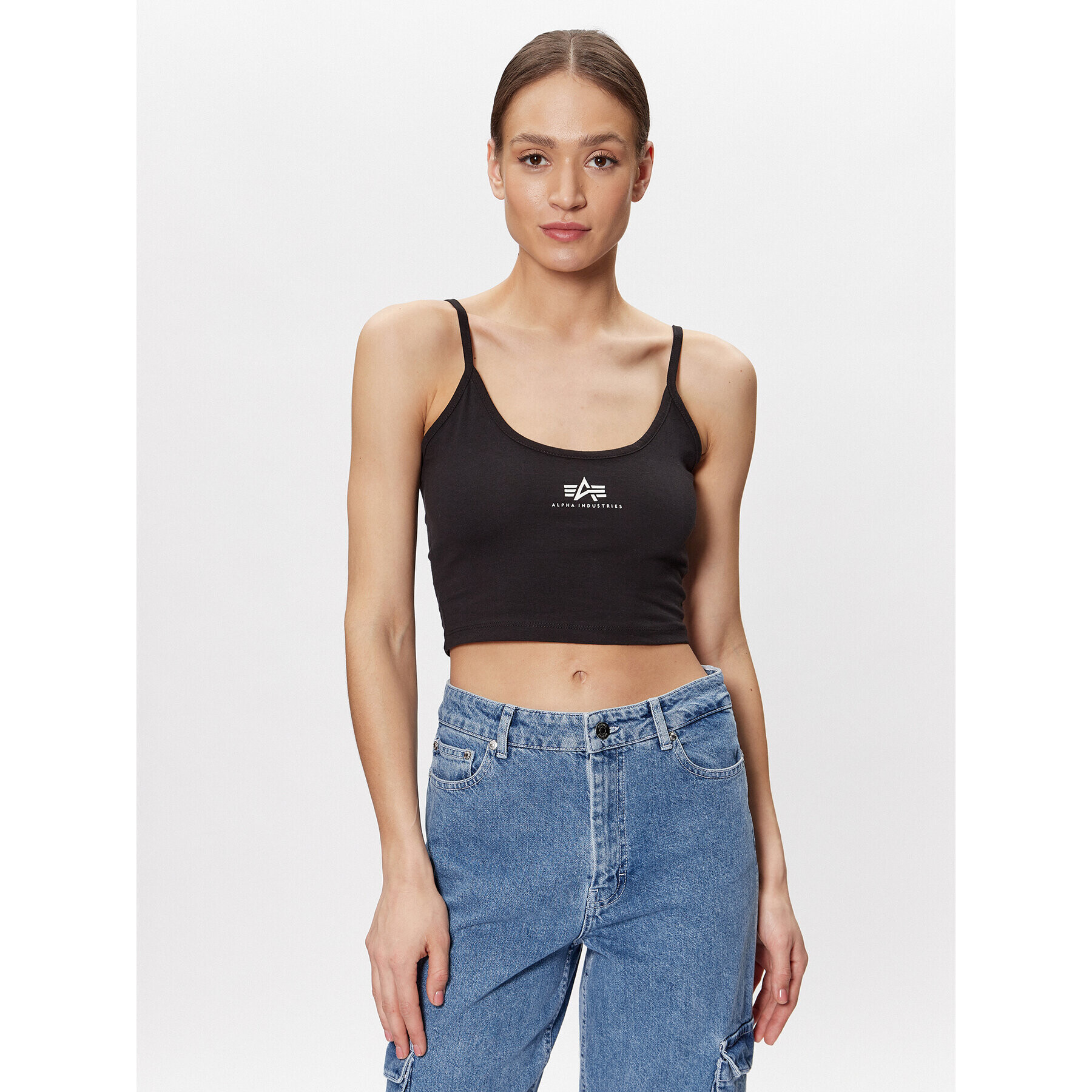 Alpha Industries Тишърт Basic 116082 Черен Cropped Fit - Pepit.bg