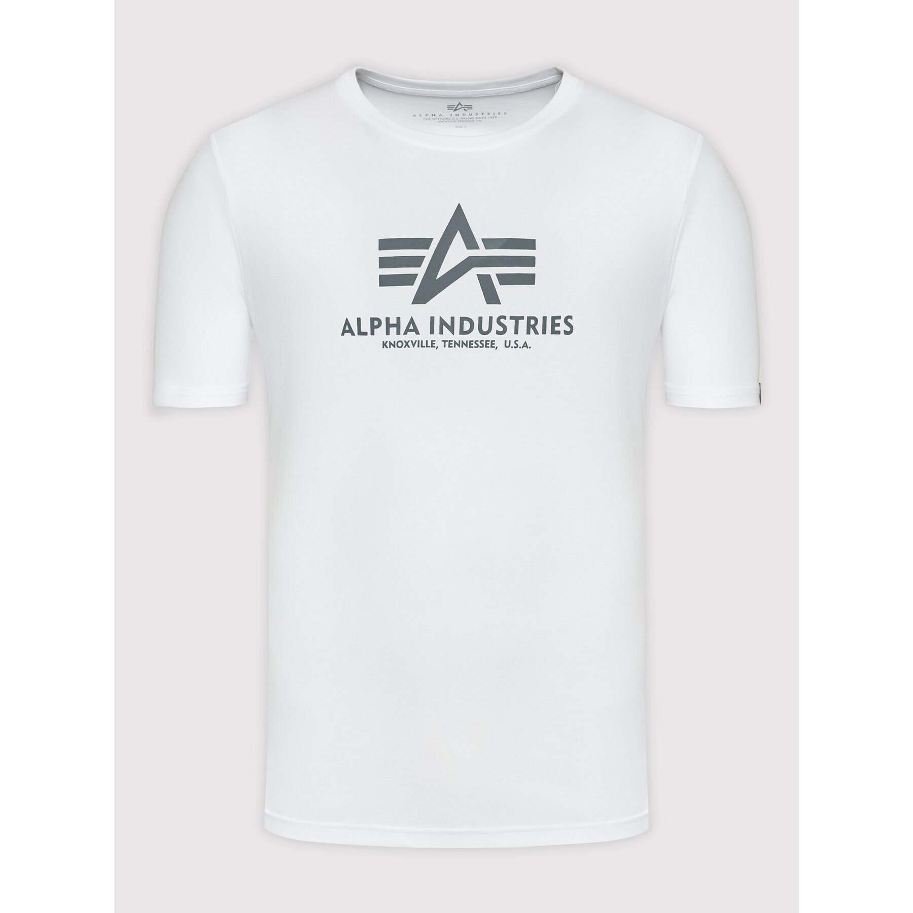 Alpha Industries Тишърт Basic Reflective Print 100501RP Бял Regular Fit - Pepit.bg