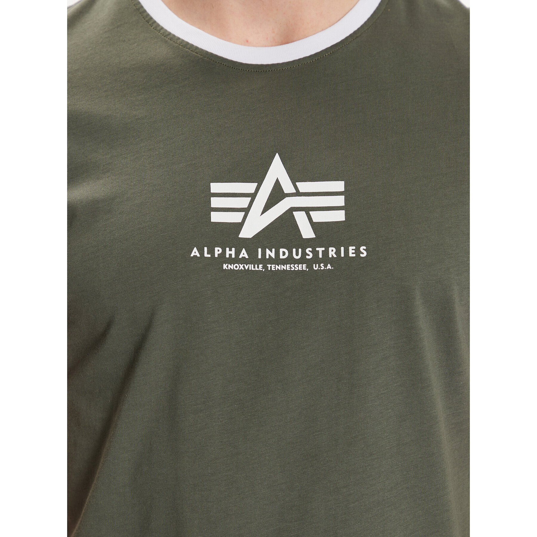 Alpha Industries Тишърт Basic T Contrast 106501 Зелен Regular Fit - Pepit.bg