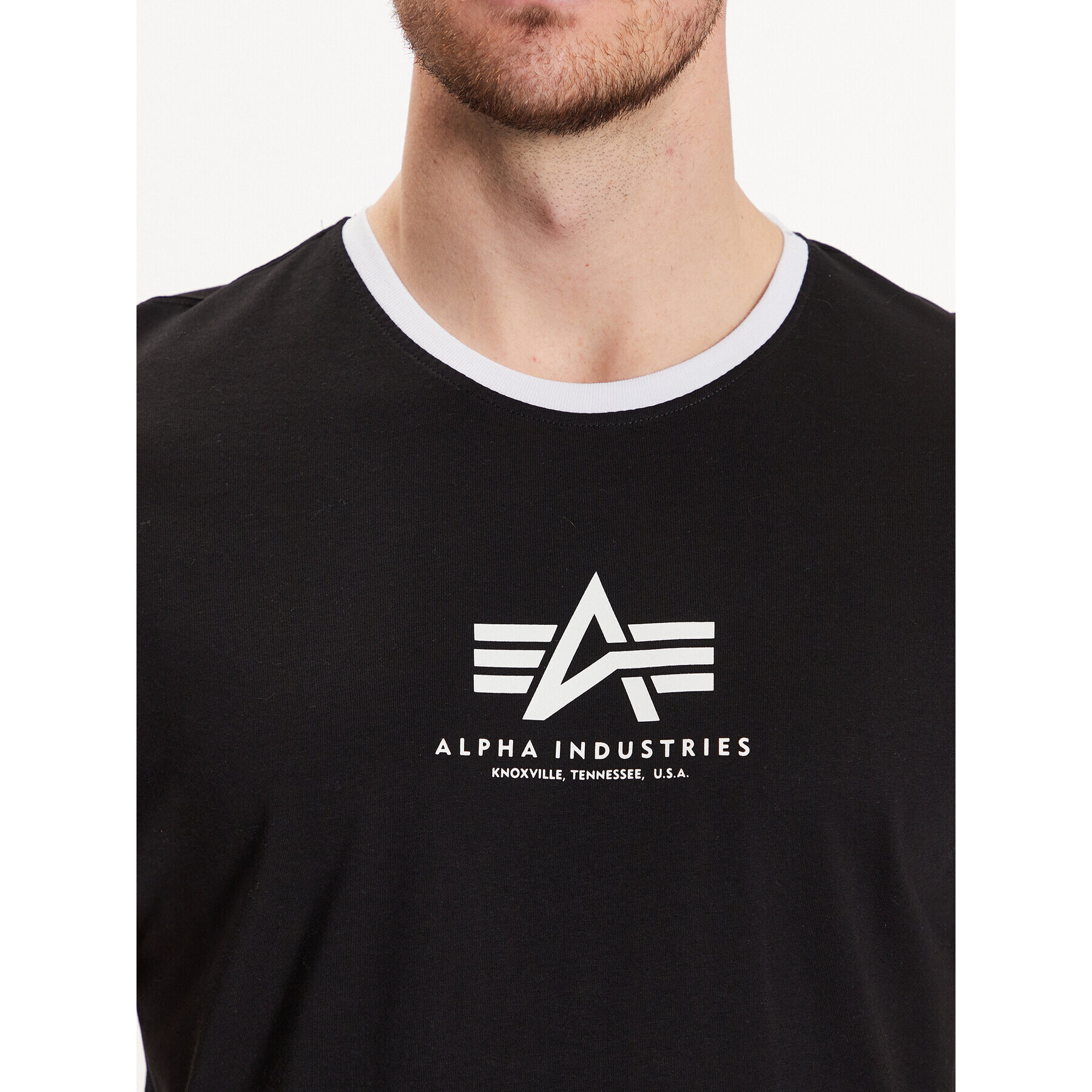 Alpha Industries Тишърт Basic T Contrasts 106501 Черен Regular Fit - Pepit.bg