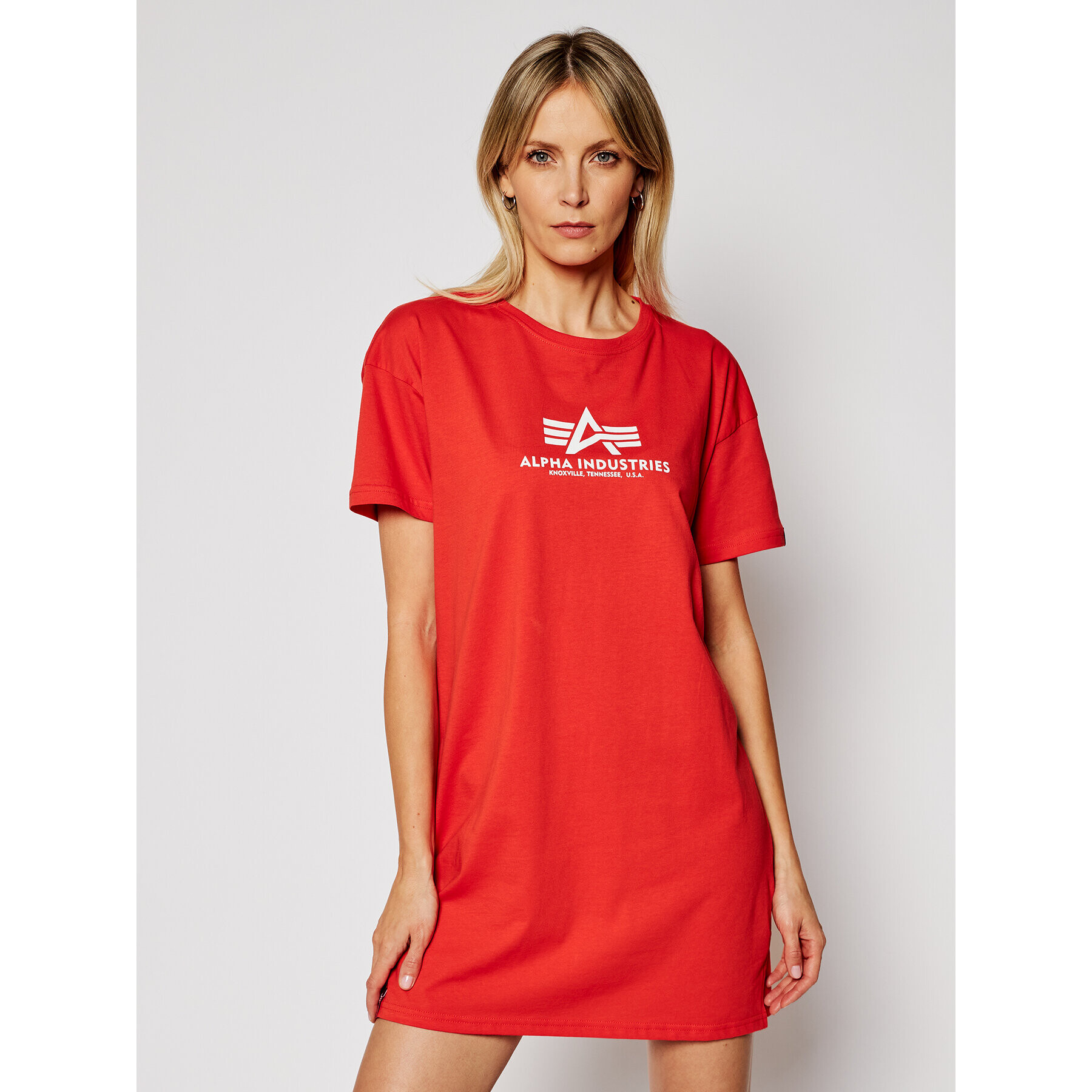 Alpha Industries Тишърт Basic T Long 116055 Червен Regular Fit - Pepit.bg