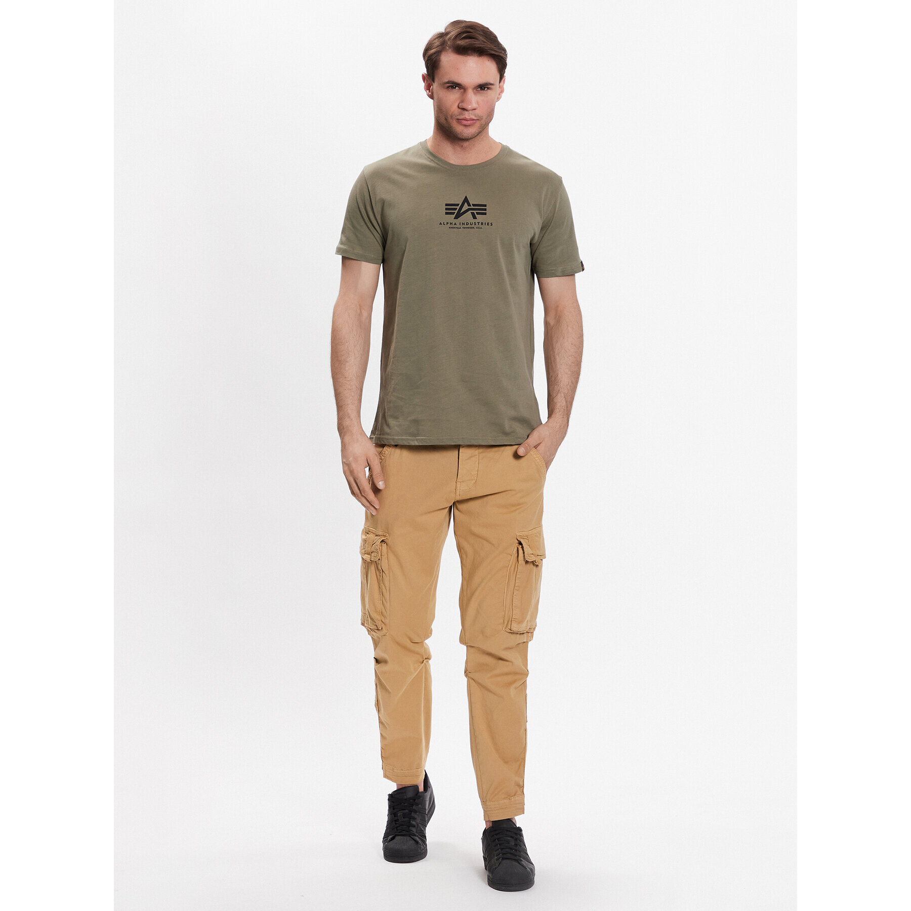 Alpha Industries Тишърт Basic 118533 Бежов Regular Fit - Pepit.bg