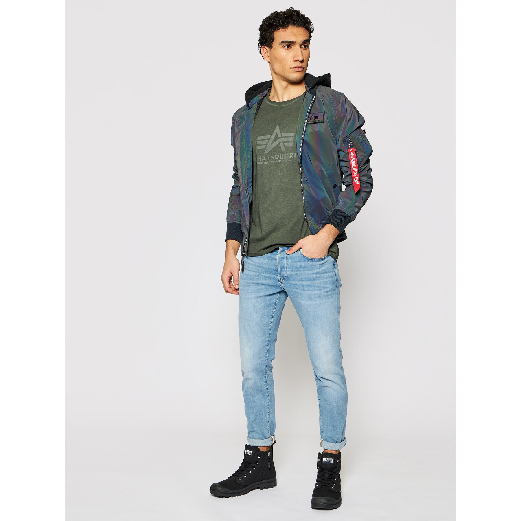 Alpha Industries Тишърт Basic T Oildye 116515 Зелен Regular Fit - Pepit.bg