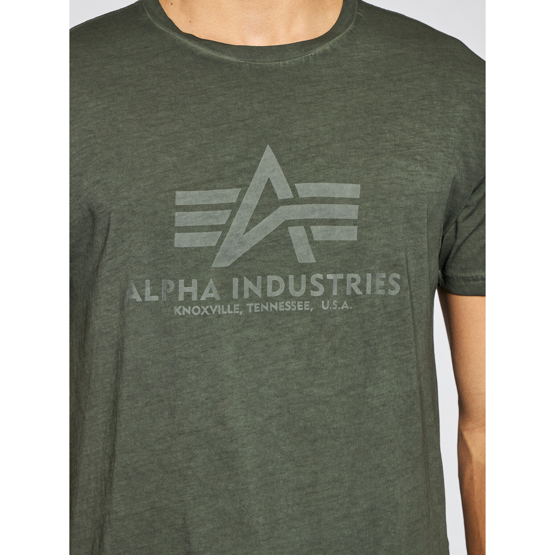 Alpha Industries Тишърт Basic T Oildye 116515 Зелен Regular Fit - Pepit.bg