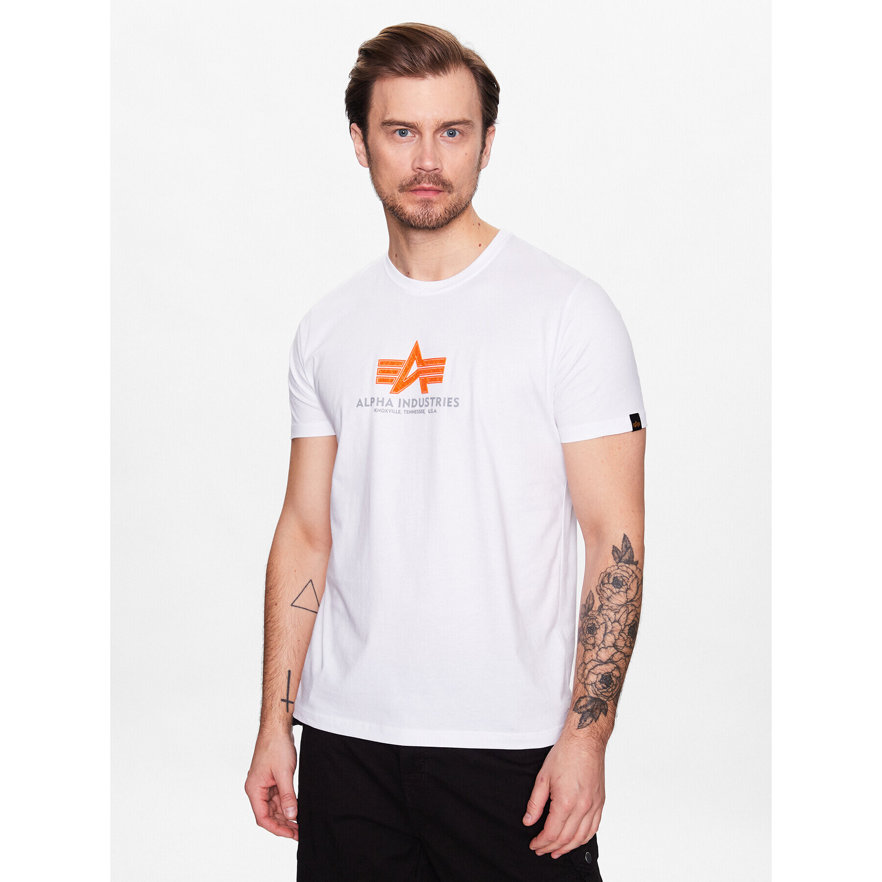 Alpha Industries Тишърт Basic T Rubber 100501RB Бял Regular Fit - Pepit.bg