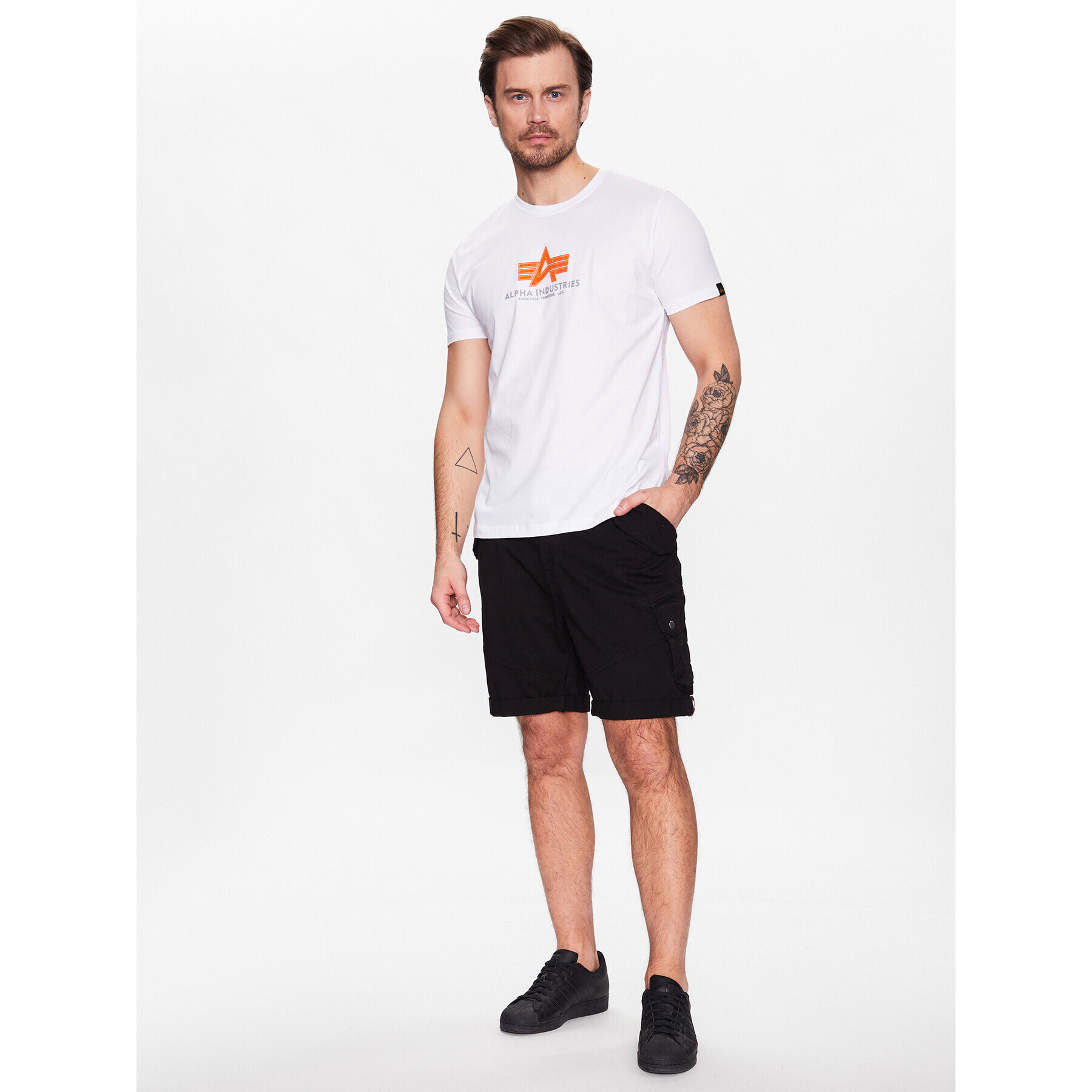 Alpha Industries Тишърт Basic T Rubber 100501RB Бял Regular Fit - Pepit.bg