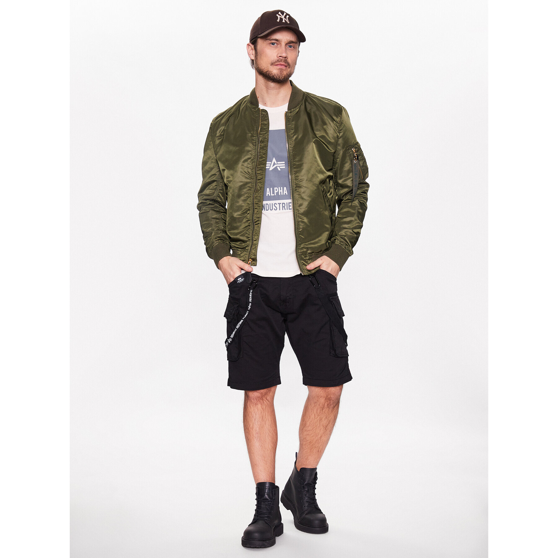 Alpha Industries Тишърт Block Logo T 126547 Бял Regular Fit - Pepit.bg