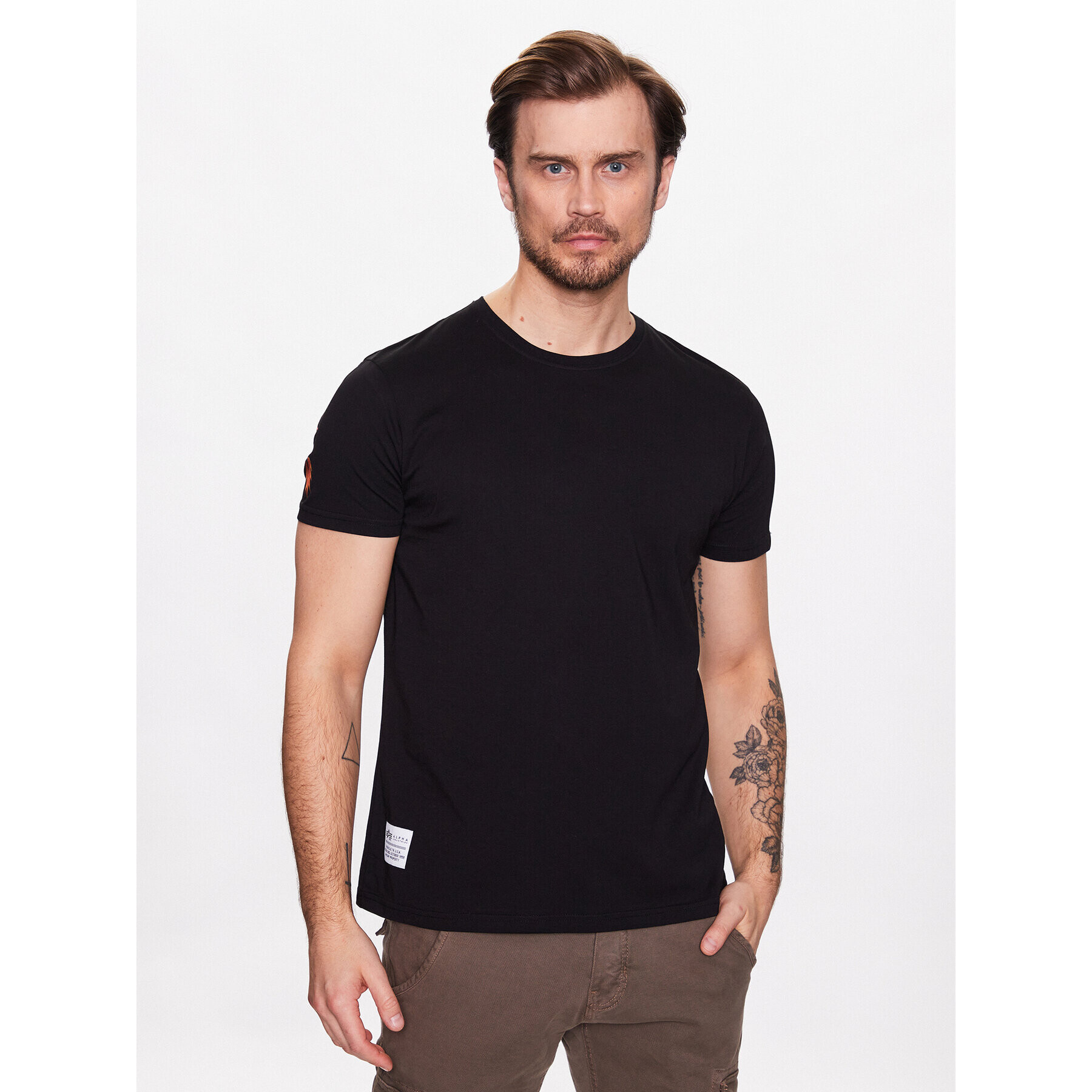 Alpha Industries Тишърт Dragon EMB T 136506 Черен Regular Fit - Pepit.bg