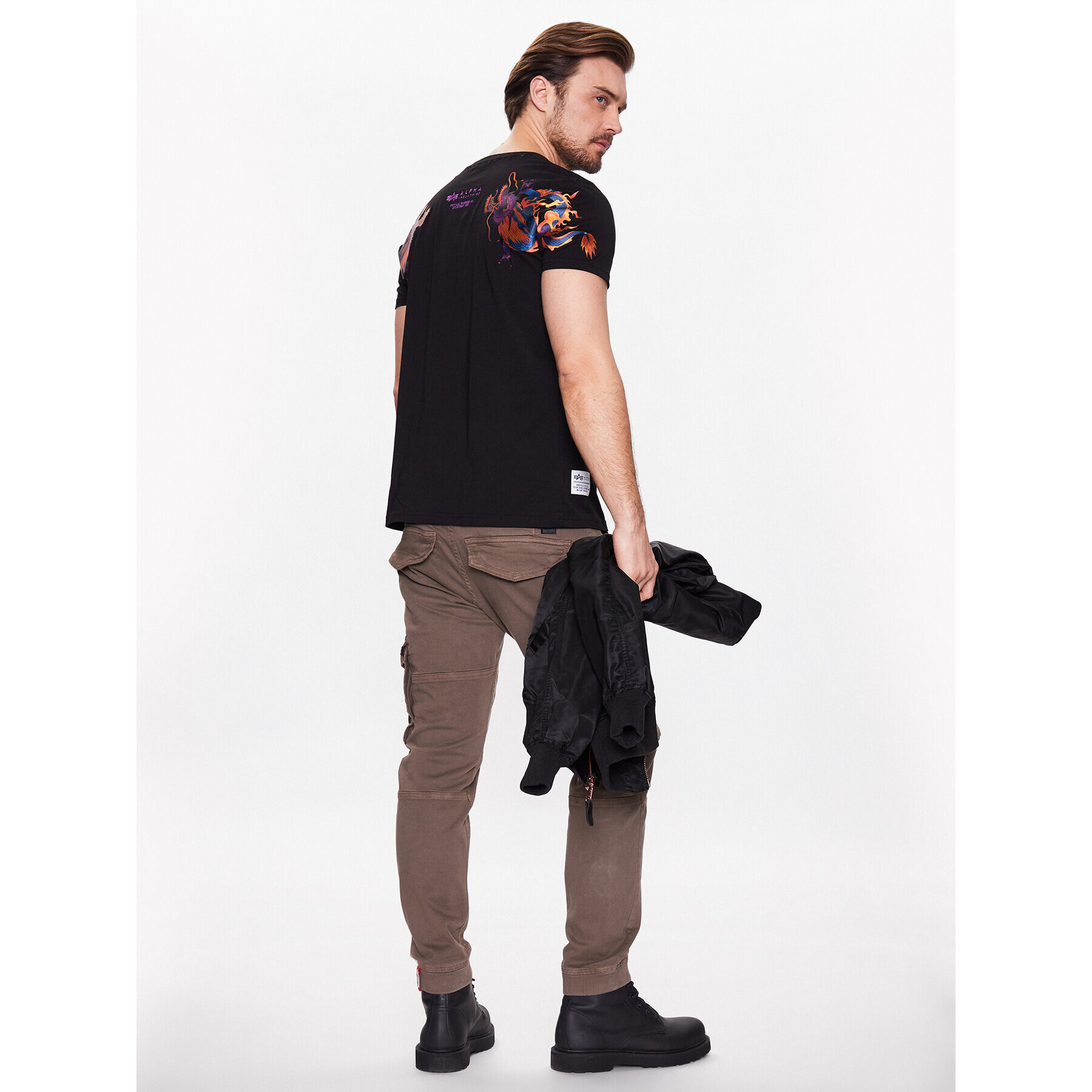 Alpha Industries Тишърт Dragon EMB T 136506 Черен Regular Fit - Pepit.bg