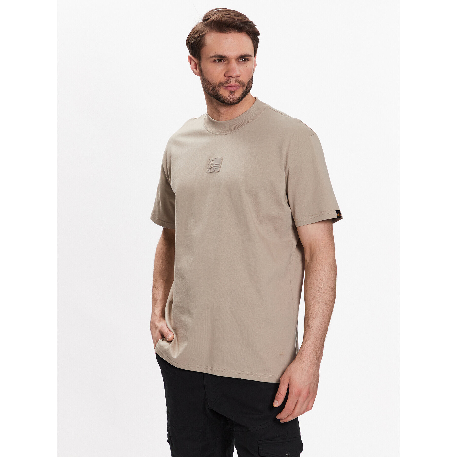 Alpha Industries Тишърт Label T HC 136511 Бежов Regular Fit - Pepit.bg