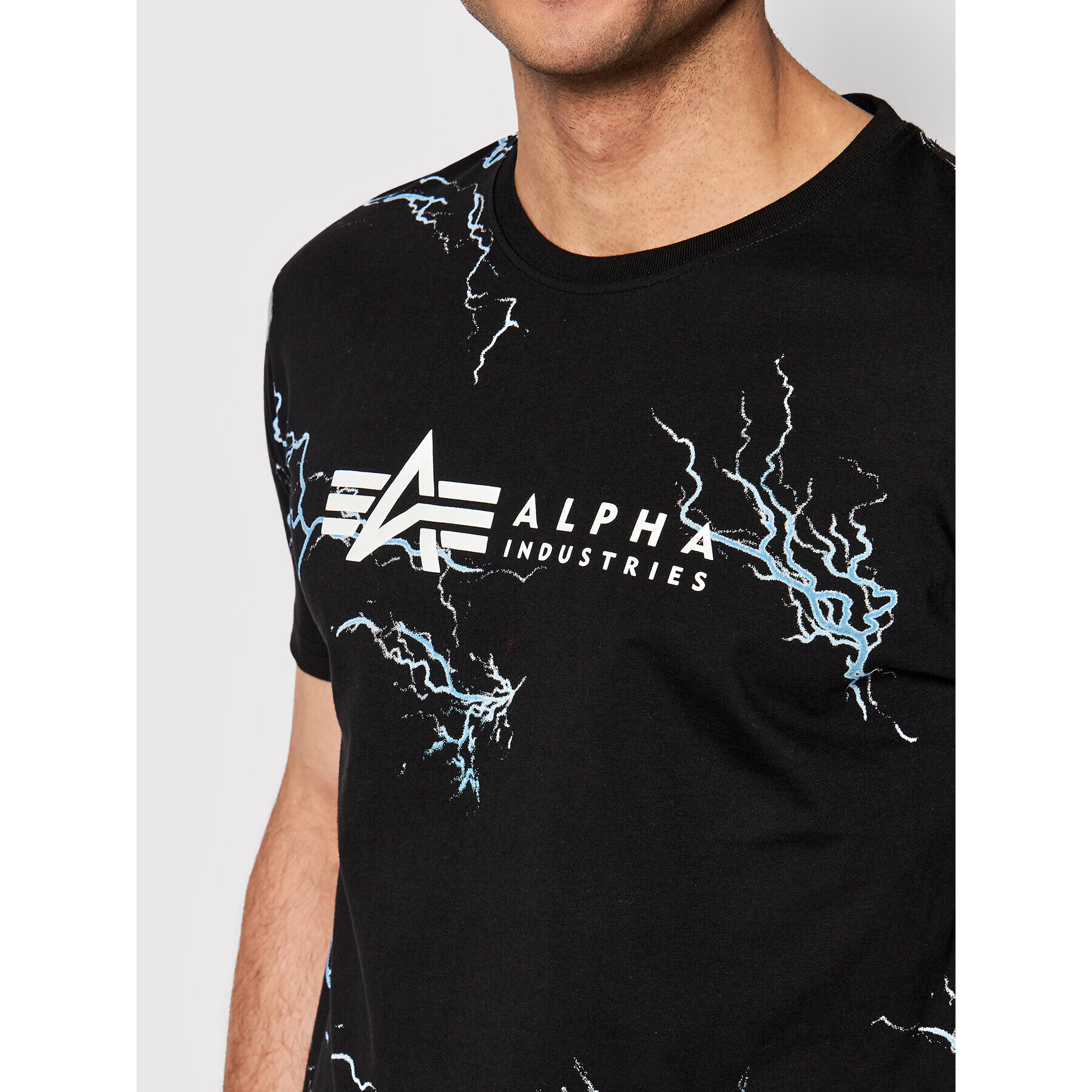 Alpha Industries Тишърт Lightning Aop 106500 Черен Regular Fit - Pepit.bg