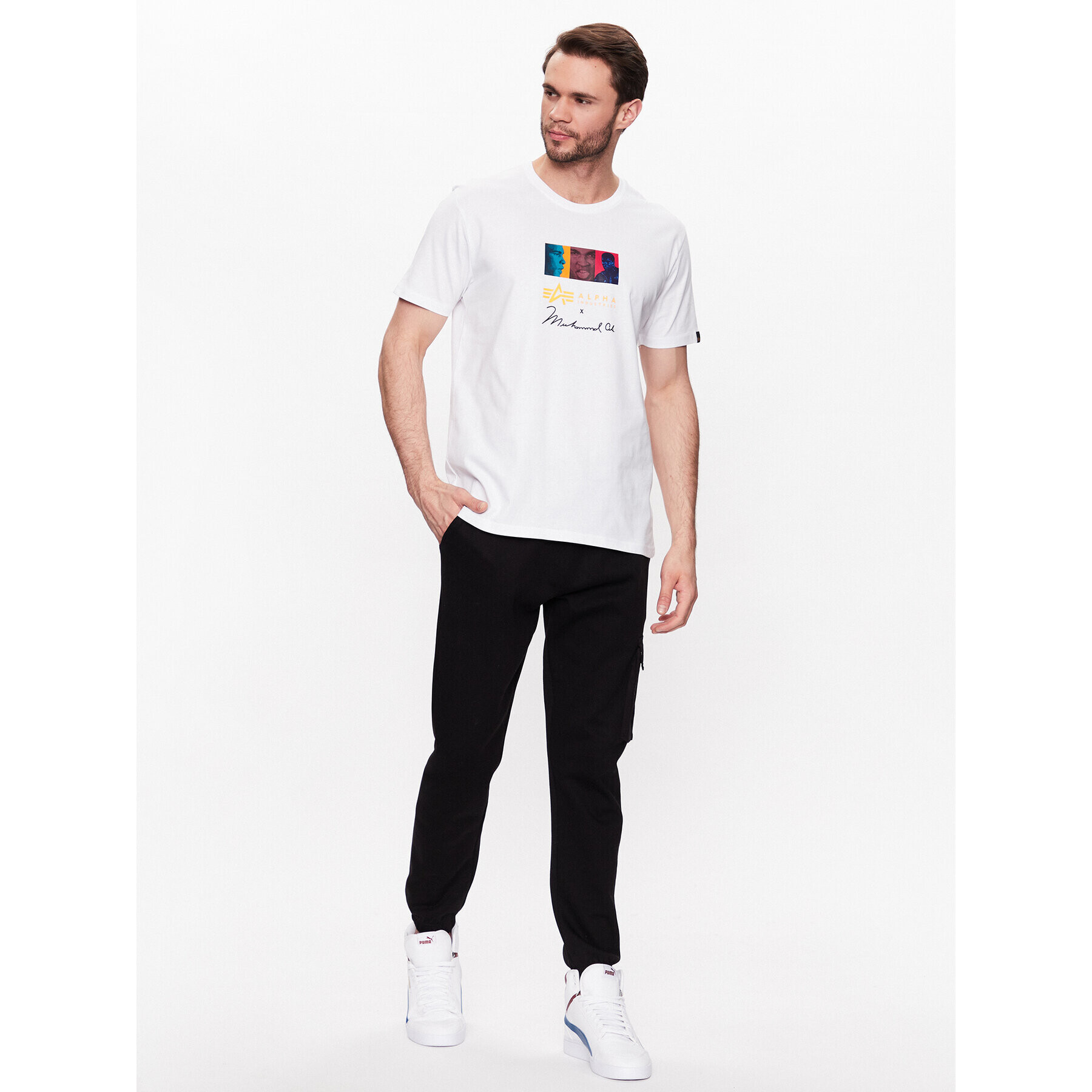 Alpha Industries Тишърт Muhammad Ali Pop Art 136518 Бял Regular Fit - Pepit.bg