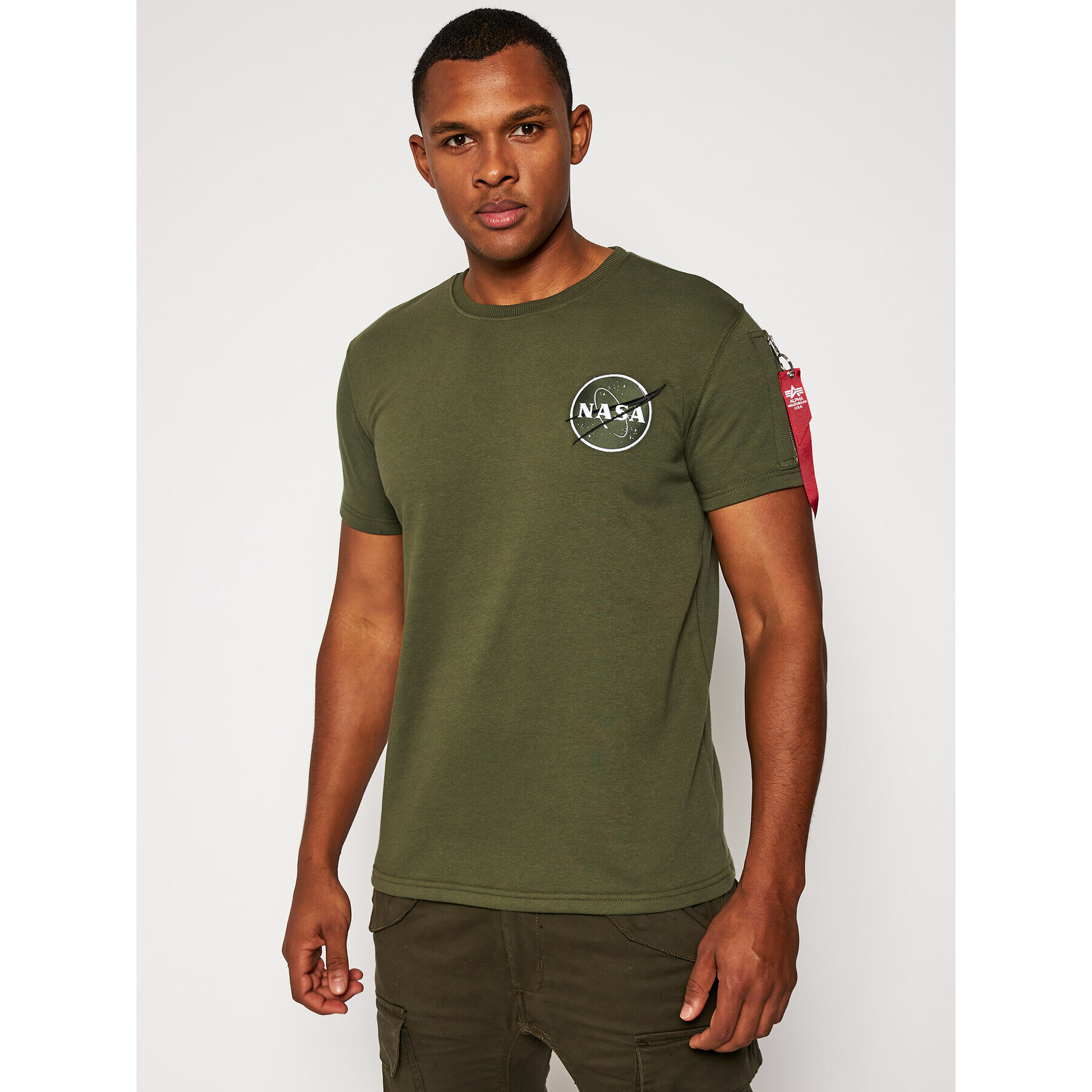 Alpha Industries Тишърт Nasa Heavy 188502 Зелен Regular Fit - Pepit.bg