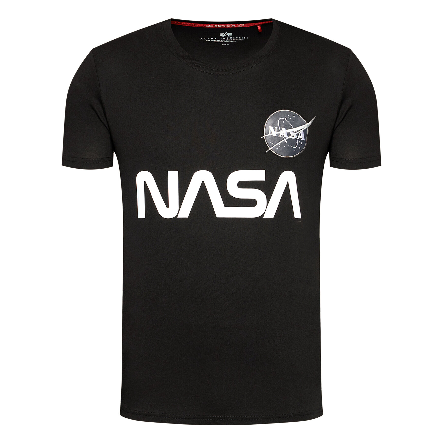 Alpha Industries Тишърт Nasa Reflective 178501 Черен Regular Fit - Pepit.bg