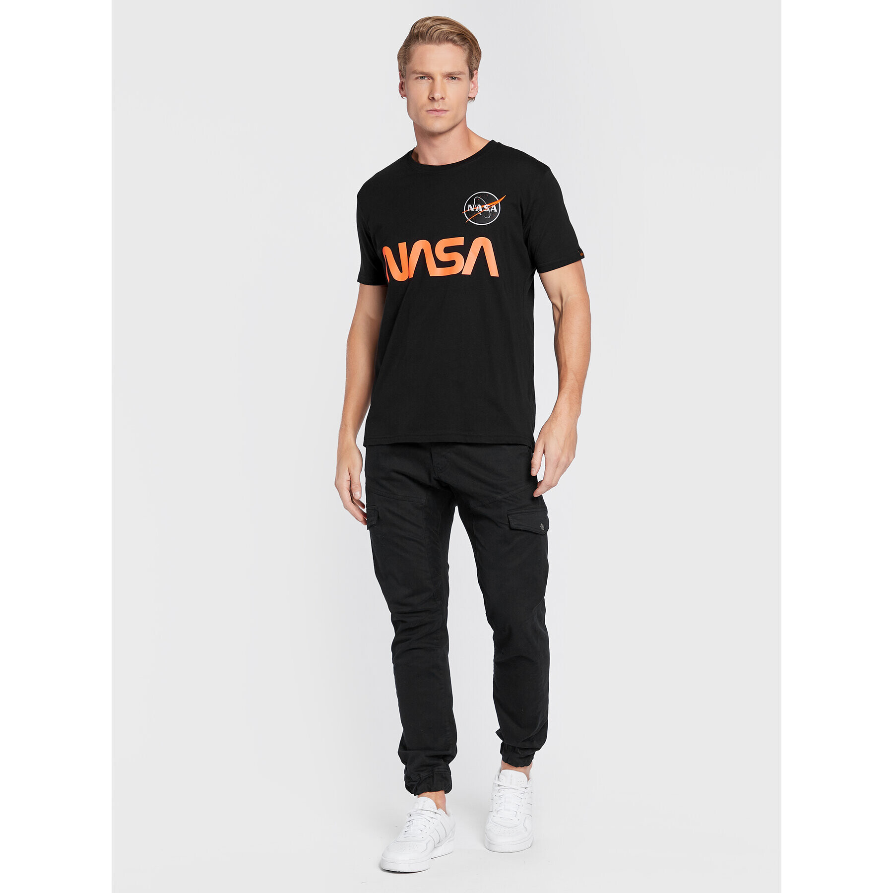 Alpha Industries Тишърт Nasa Reflective 178501 Черен Regular Fit - Pepit.bg