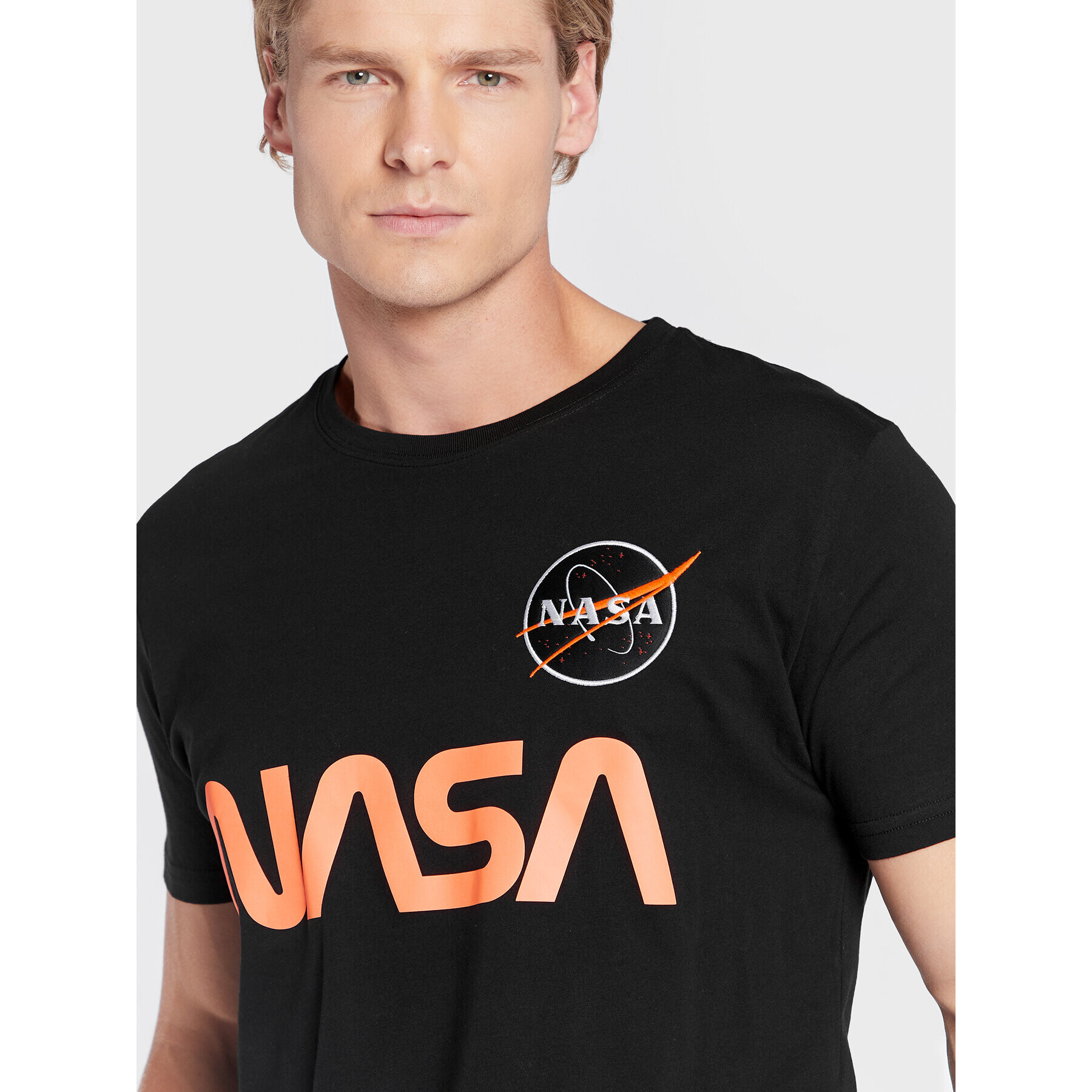 Alpha Industries Тишърт Nasa Reflective 178501 Черен Regular Fit - Pepit.bg