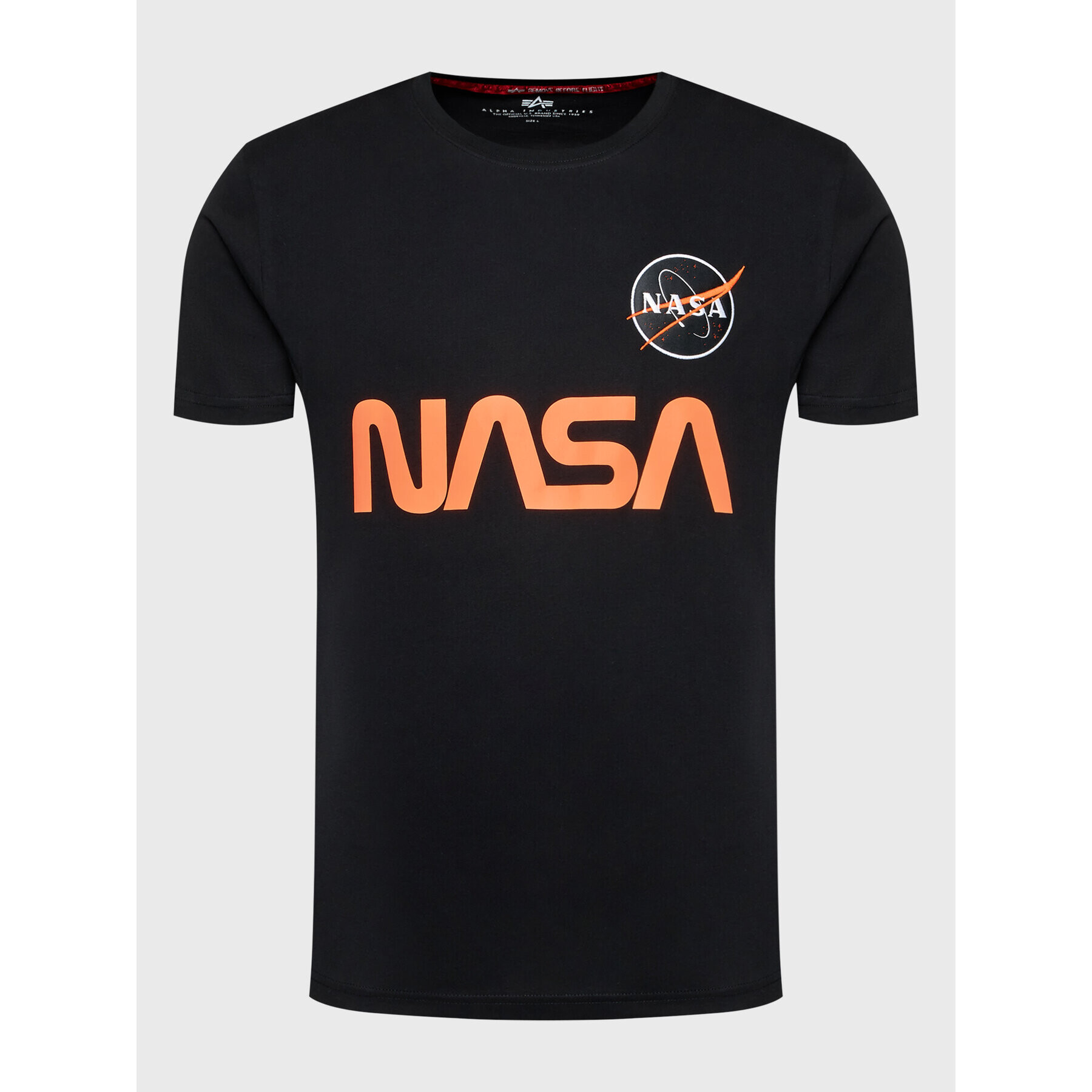 Alpha Industries Тишърт Nasa Reflective 178501 Черен Regular Fit - Pepit.bg