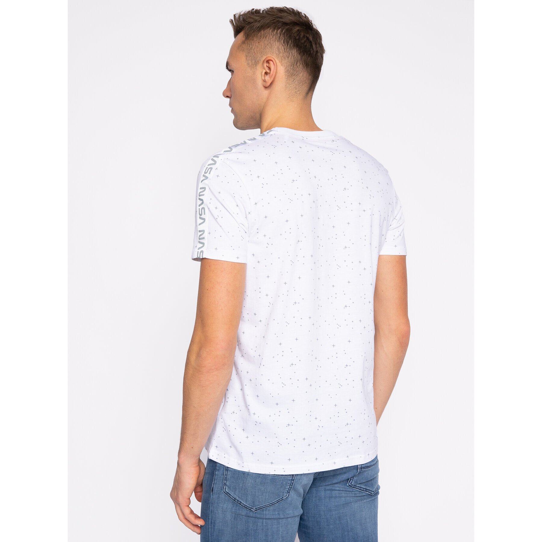 Alpha Industries Тишърт Nasa Tape T 196506 Бял Regular Fit - Pepit.bg